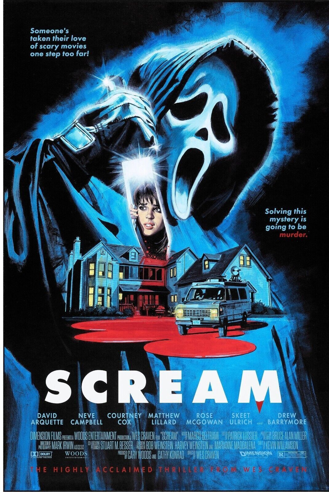 SCREAM, WES CRAVEN, 1997, cinema poster reproduction, HQ