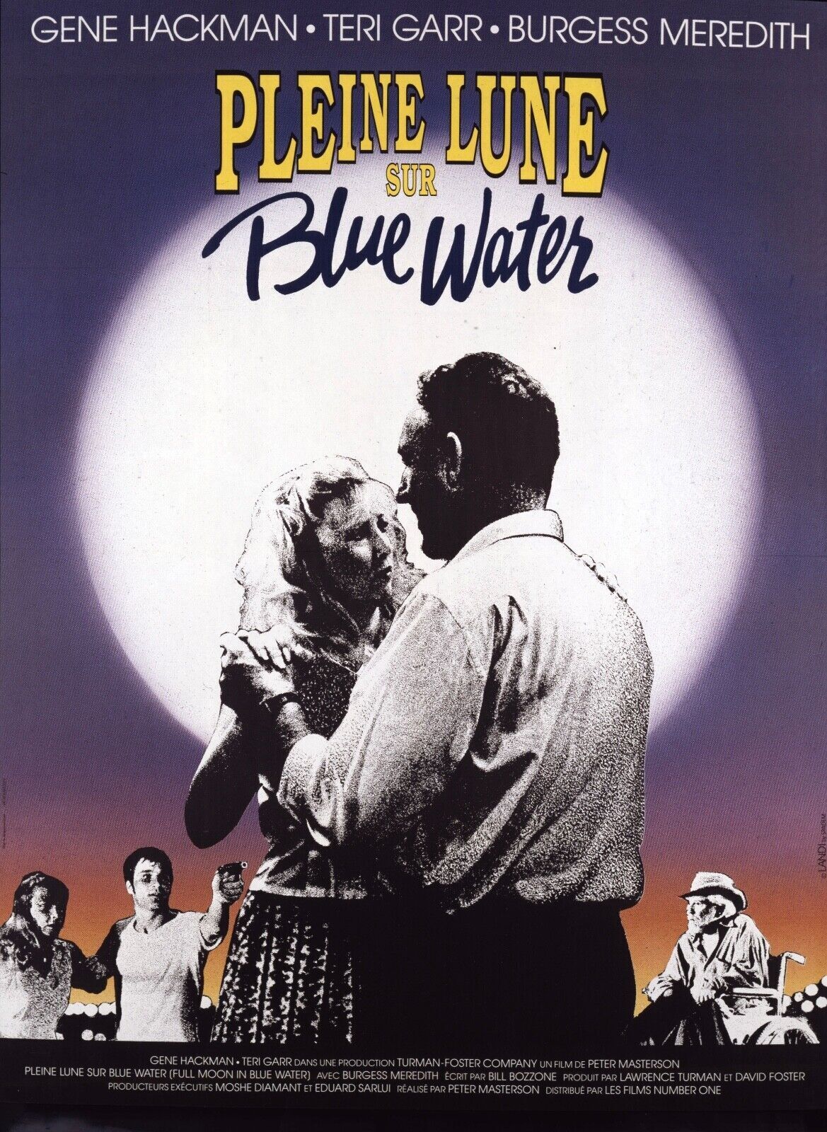 PLEINE LUNE SUR BLUE WATER, GENE HACKMAN, 1988, Repro affiche cinéma VINTAGE, HQ