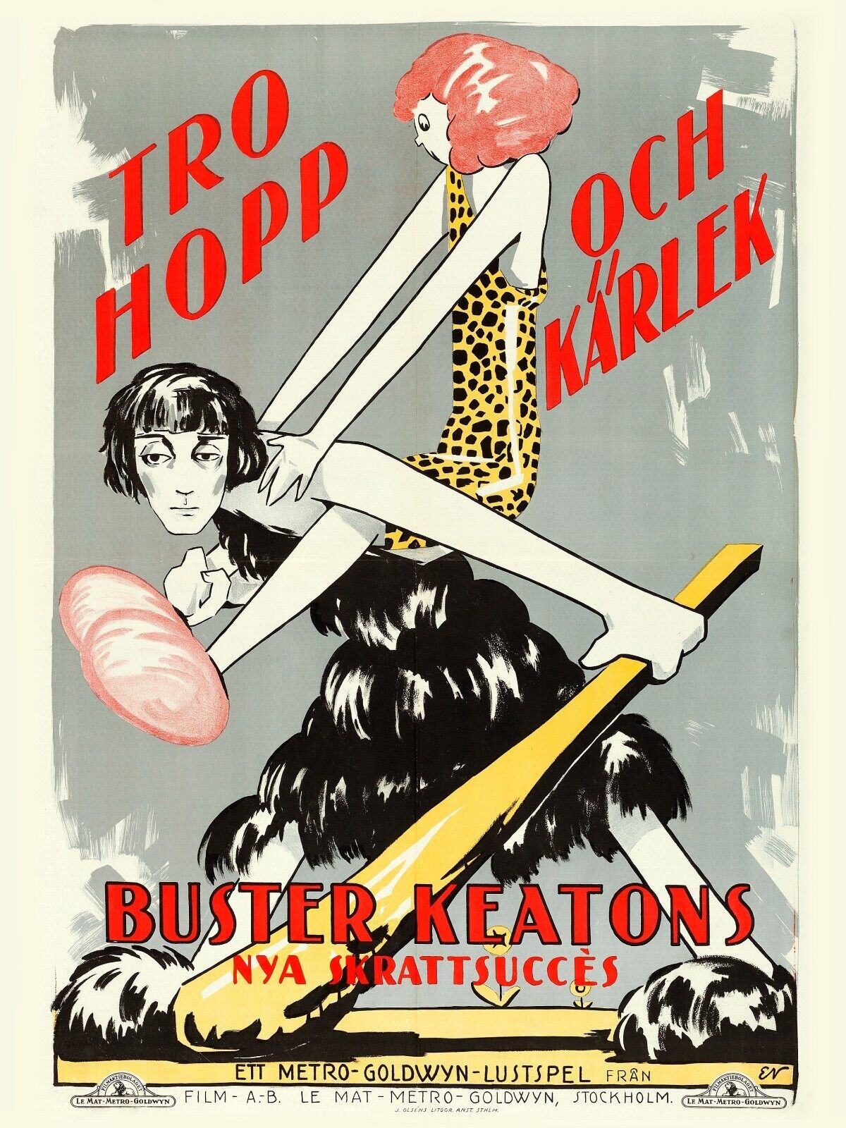 LES TROIS ÂGES, THREE AGES, BUSTER KEATONS, 1923, REPRO AFFICHE CINÉMA VINTAGE, HQ