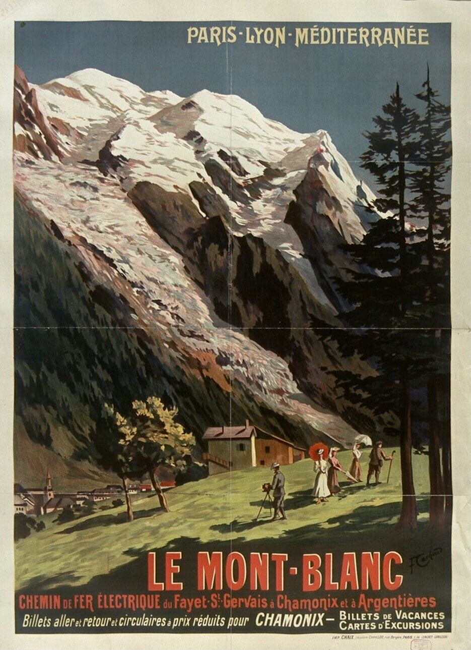 MONT-BLANC, FRANCE, REPRO TRAVEL POSTER, VINTAGE, HQ