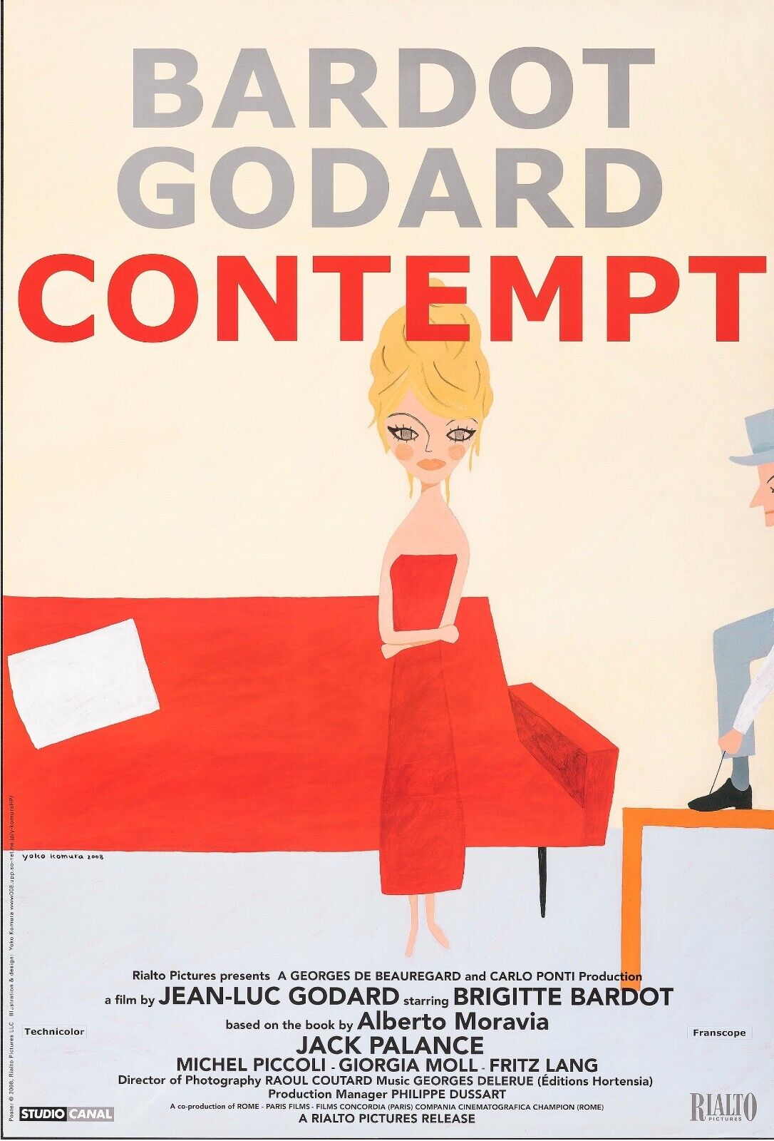 LE MÉPRIS, "CONTEMPT" BRIGITTE BARDOT, 1963, repro affiche de cinema, VINTAGE, HQ