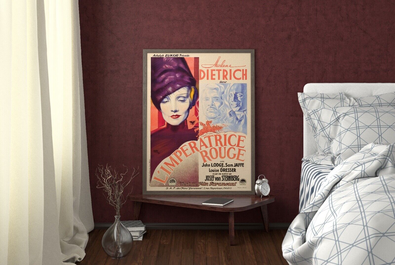 L’IMPÉRATRICE ROUGE, MARLENE DIETRICH, 1934, REPRO MOVIE POSTER, VINTAGE, HQ.