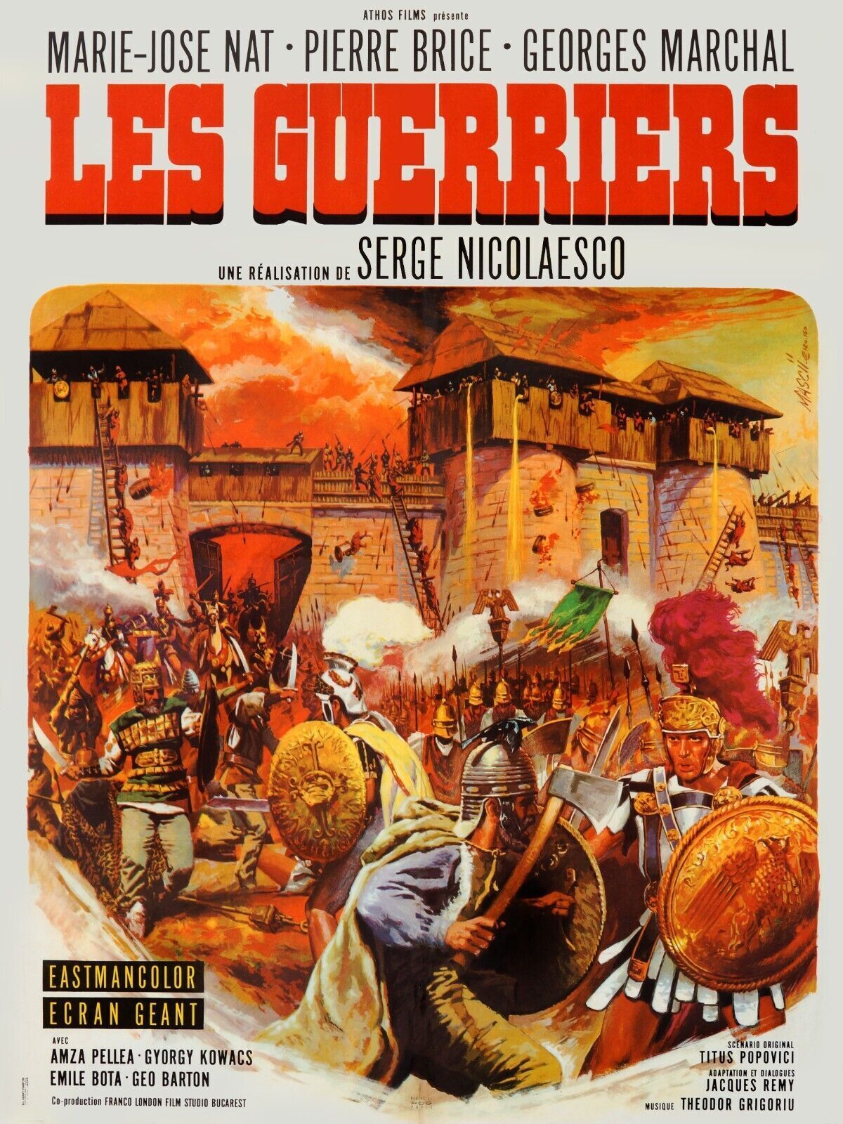 LES GUERRIERS, CHEVALIERS, PIERRE BRICE, 1965, REPRO AFFICHE CINEMA VINTAGE, HQ