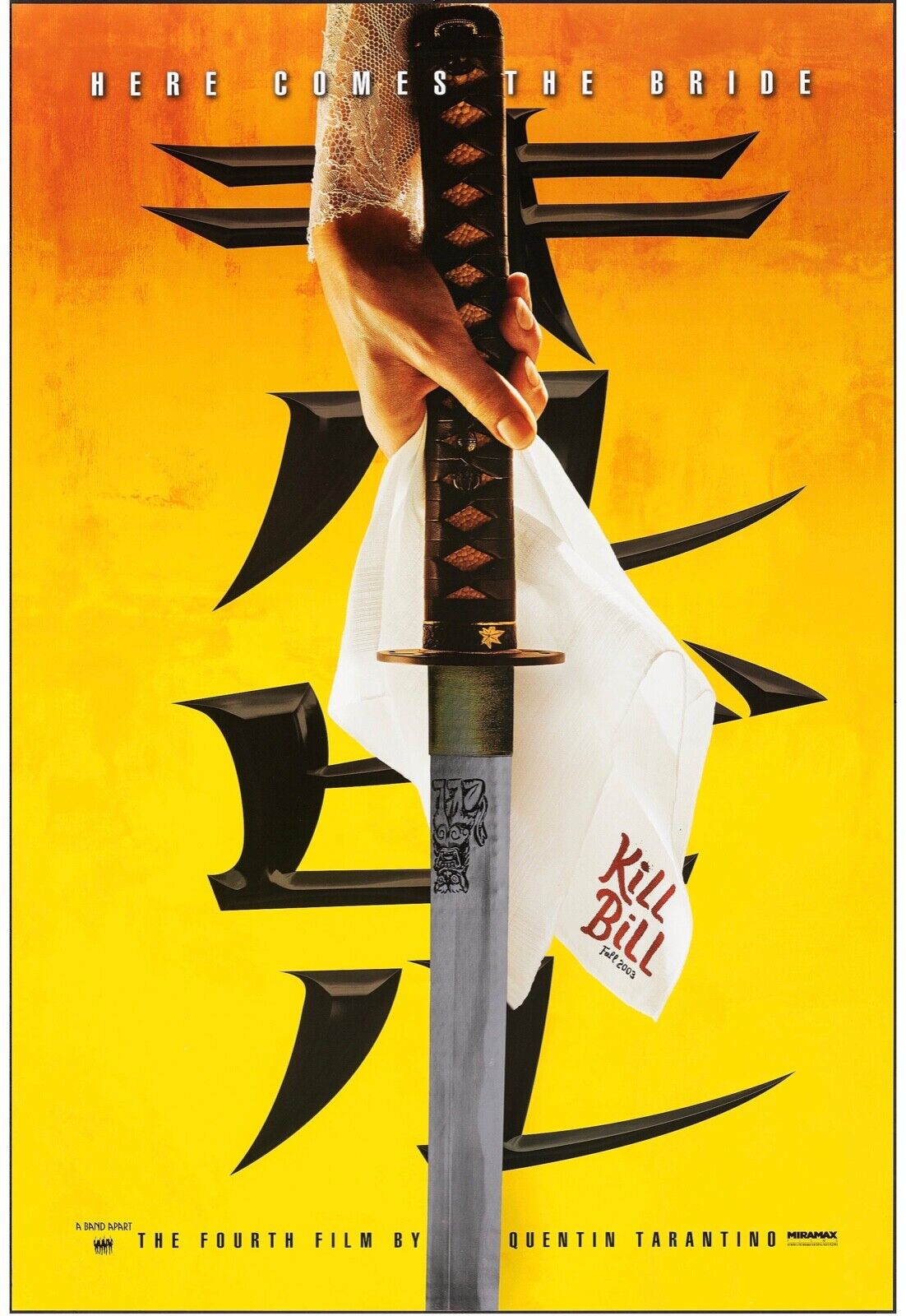 KILL BILL MANGA, SABRE, Quentin Tarantino, 2003 REPRO MOVIE POSTER, VINTAGE, HQ