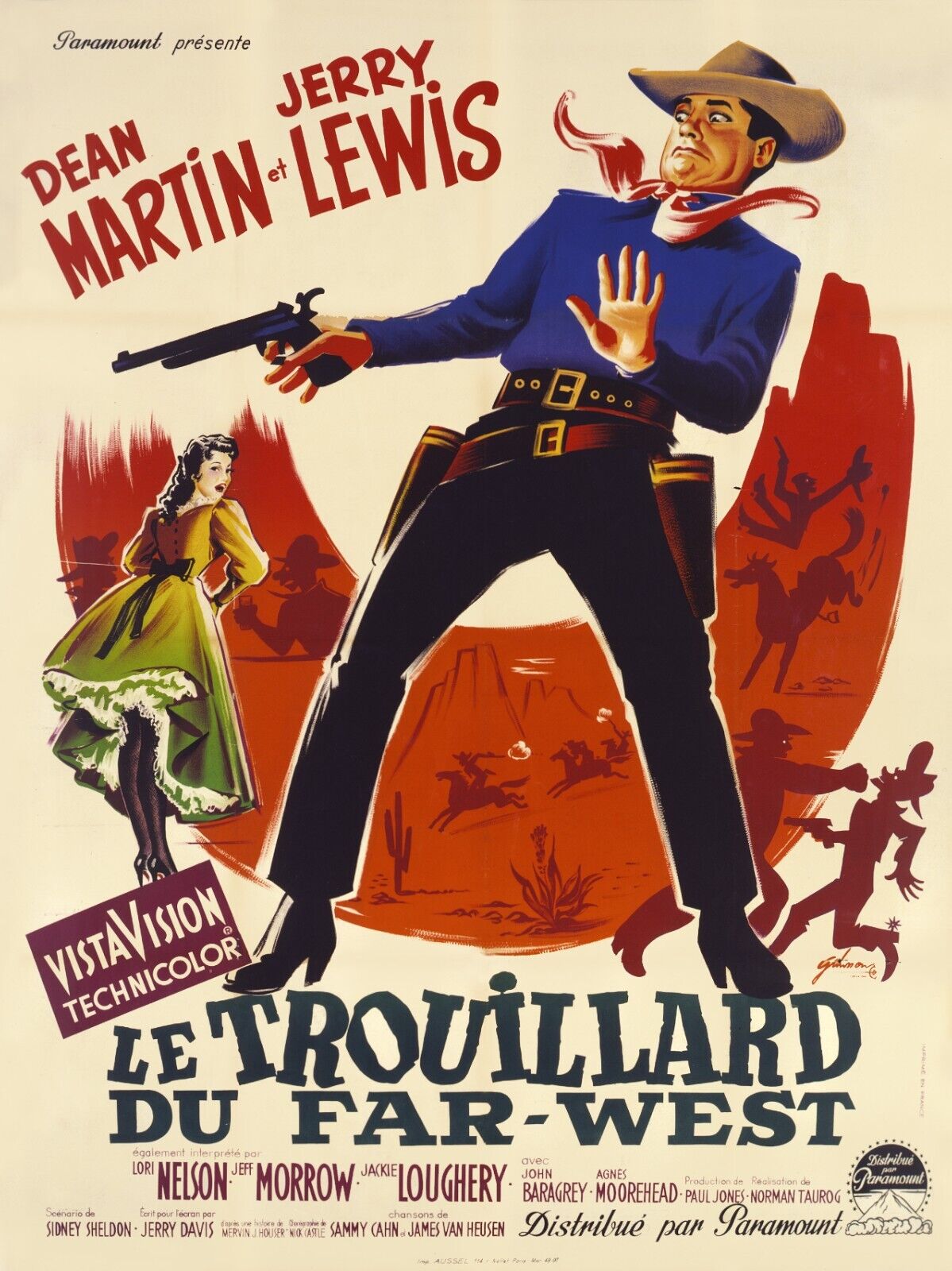 LE TROUILLARD DU FAR WEST, DEAN MARTIN, 1966, REPRO AFFICHE CINEMA VINTAGE, HQ