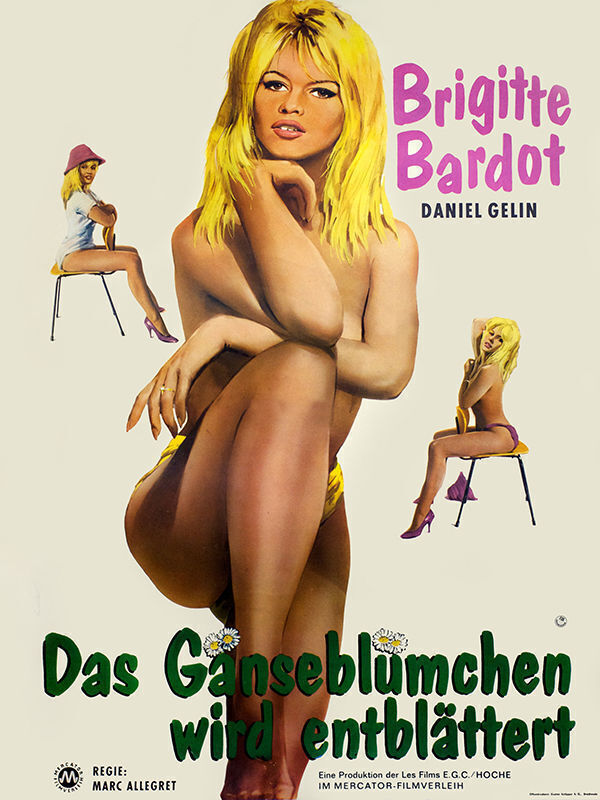 MADEMOISELLE STRIP TEASE, BRIGITTE BARDOT, 1957,  Repro affiche cinema, VINTAGE, HQ