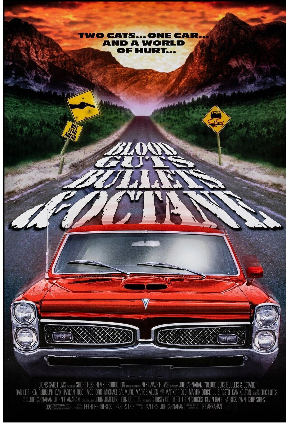 BLOOD, GUTS, BULLETS AND OCTANE, JOE CARNAHAN, 1998, REPRO MOVIE POSTER, VINTAGE, HQ