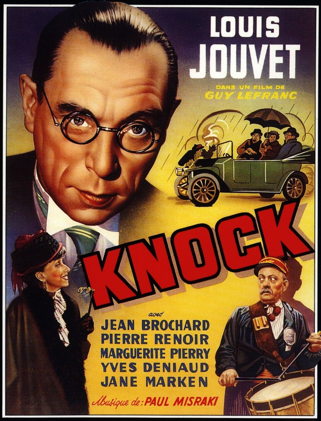KNOCK, LOUIS JOUVET, 1951, REPRO MOVIE POSTER, VINTAGE, HQ