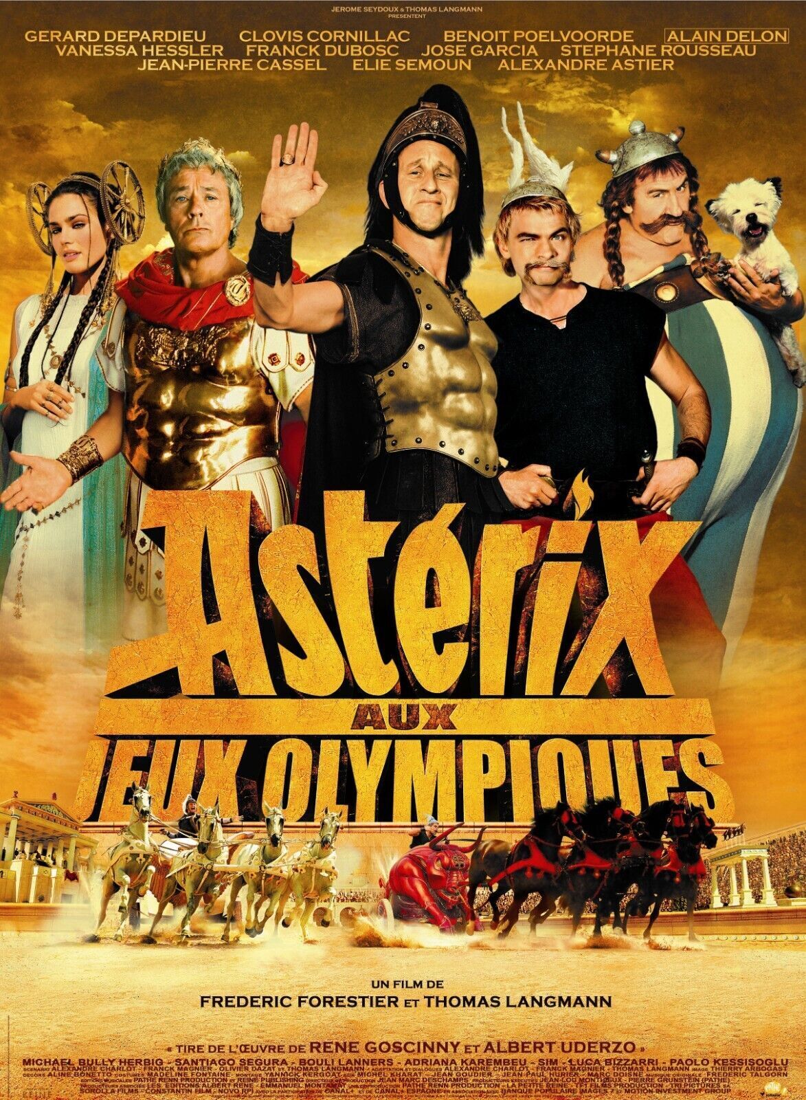 ASTÉRIX AUX JEUX OLYMPIQUES, GÉRARD DEPARDIEU, 2008, REPRO MOVIE POSTER, VINTAGE, HQ