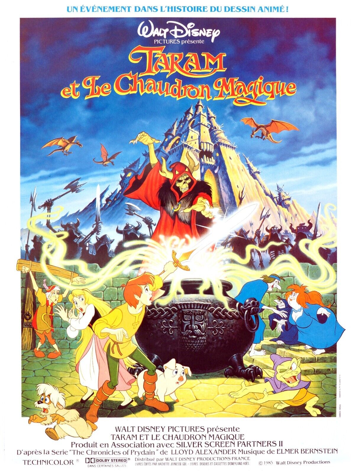 TARAM ET LE CHAUDRON MAGIQUE, WALT DISNEY, REPRO AFFICHE CINEMA VINTAGE, HQ