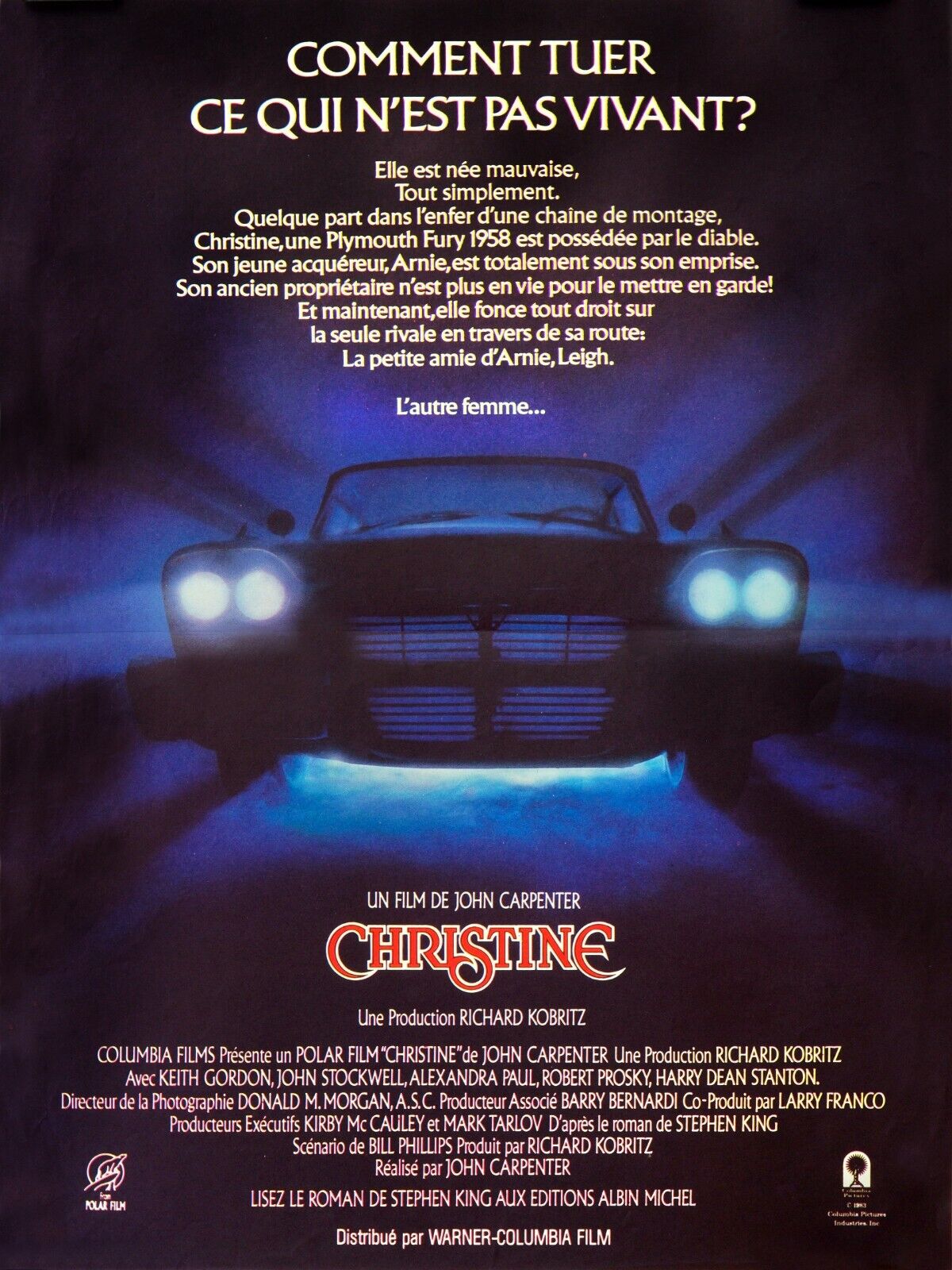 CHRISTINE, JOHN CARPENTER, 1983, REPRO AFFICHE CINÉMA VINTAGE, HQ