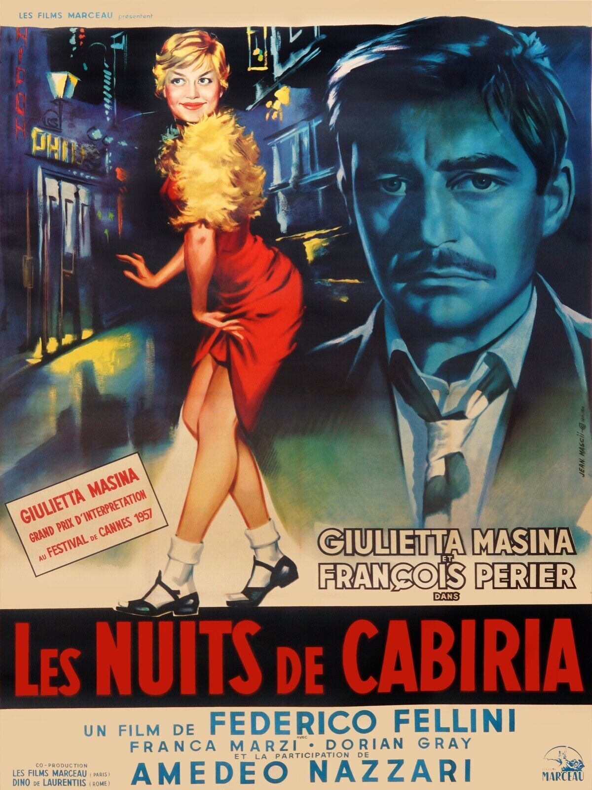 THE NIGHTS OF CABIRIA, FREDERICO FELLINI, 1957, Repro VINTAGE cinema poster, HQ