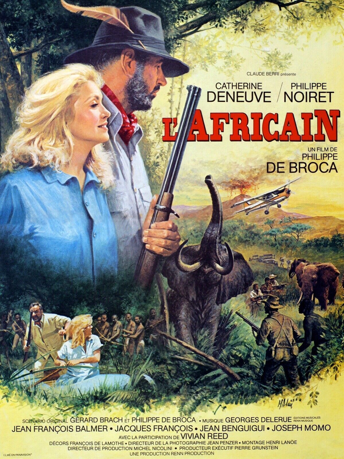 L’AFRICAIN, CATHERINE DENEUVE, 1983, REPRO MOVIE POSTER, VINTAGE, HQ
