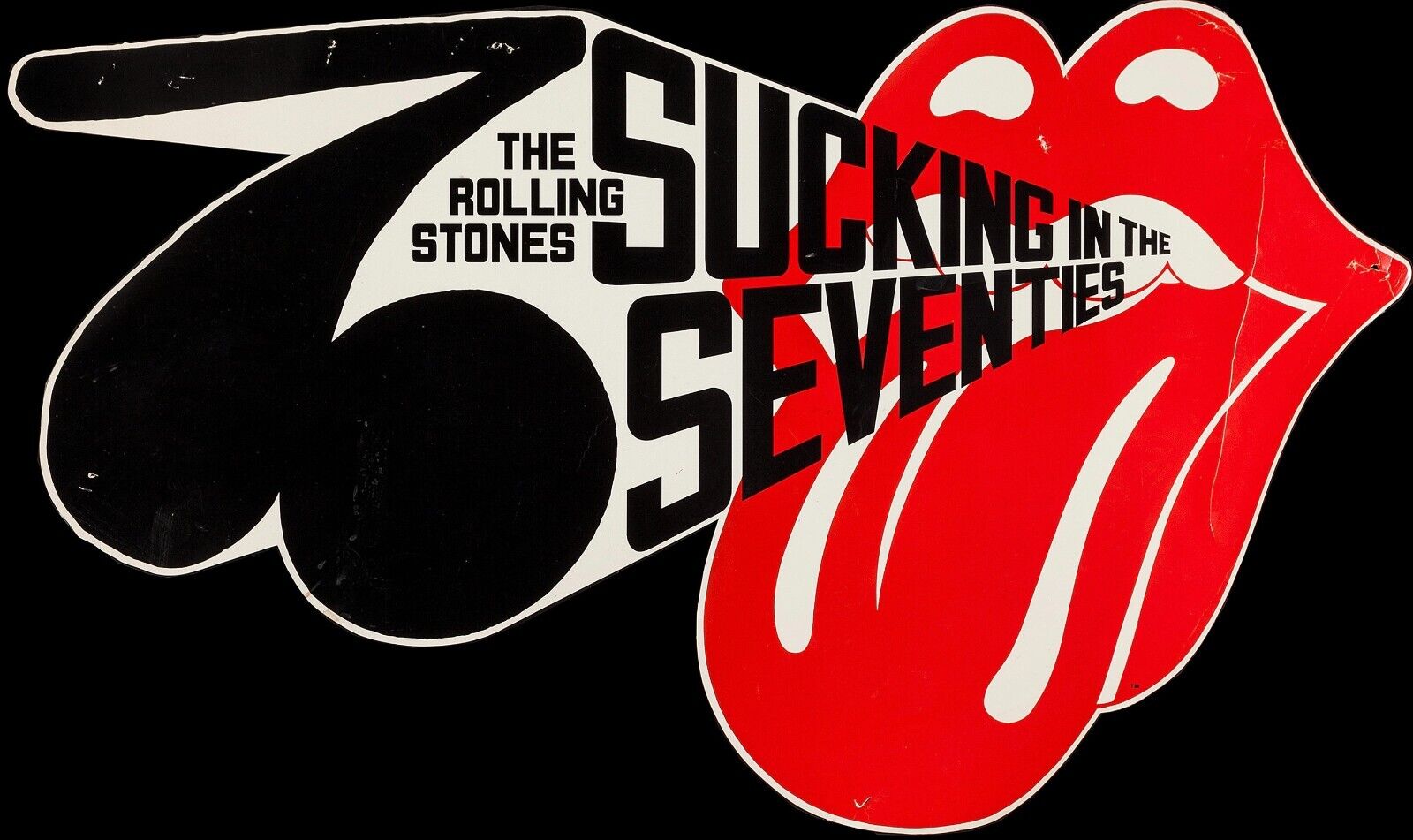 THE ROLLING STONES SUCKING IN THE SEVENTIES, REPRO VINTAGE ROCK MUSIC POSTER