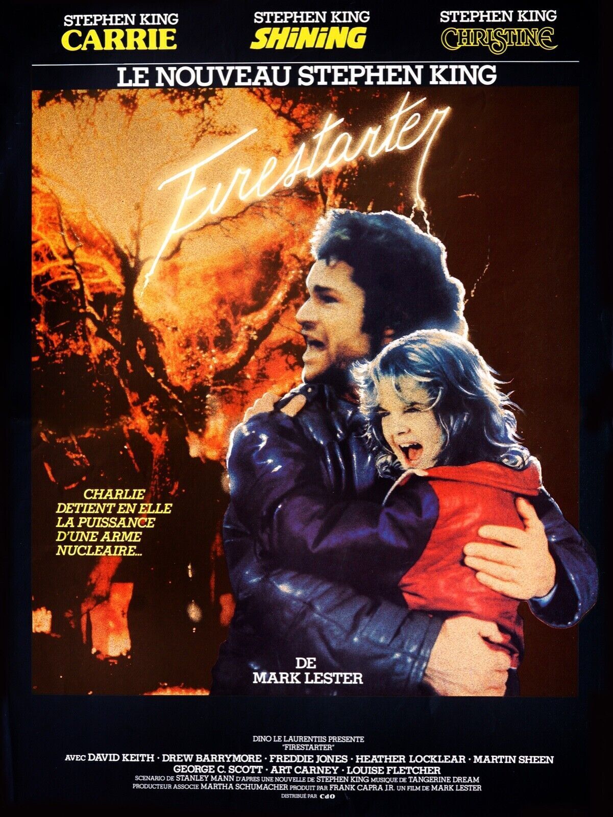 FIRESTARTER, DREW BARRYMORE, 1984, REPRO MOVIE POSTER, VINTAGE, HQ