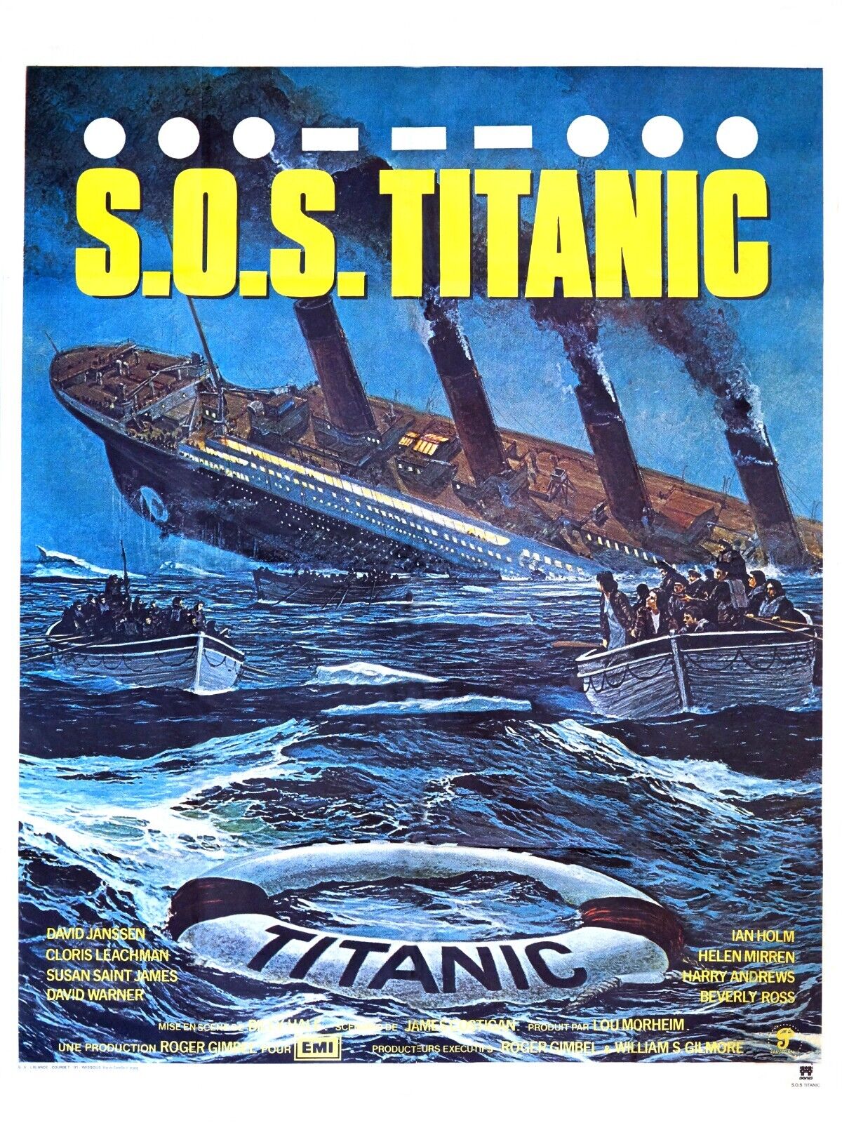 SOS TITANIC, 1979, DAVID JANSSEN, REPRO VINTAGE CINEMA POSTER, HQ