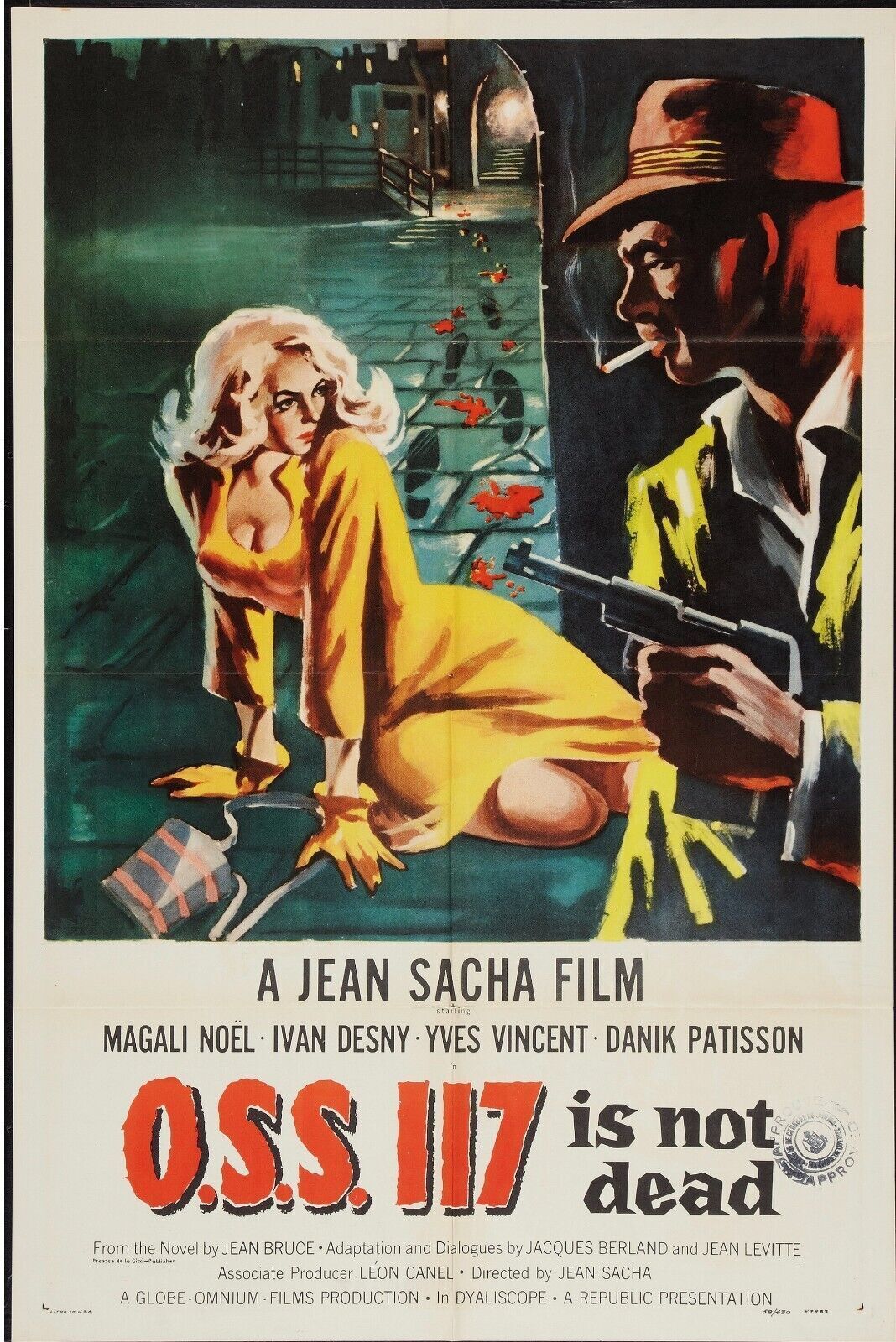 OSS 117 IS NOT DEAD, IVAN DESNY, 1957, repro affiche cinéma, VINTAGE, HQ