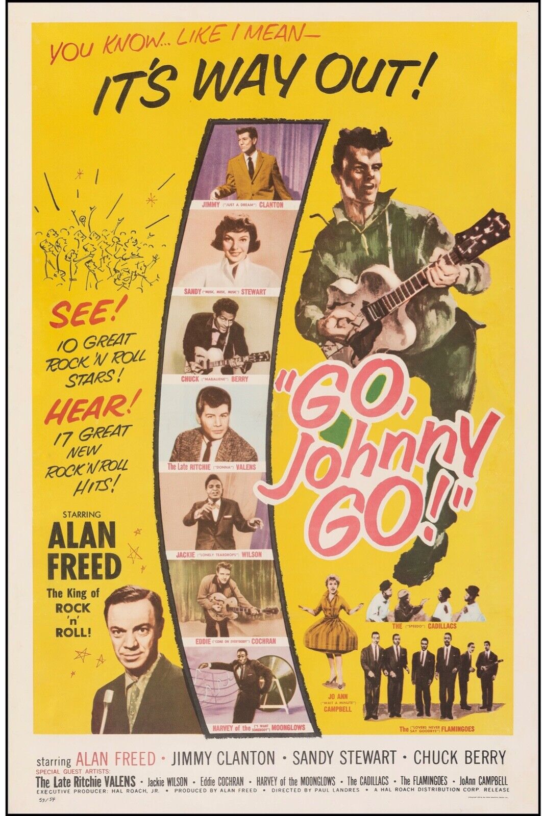 EDDIE COCHRAN, GO JOHNNY GO ! REPRO AFFICHE MUSQUE CONCERT VINTAGE HQ
