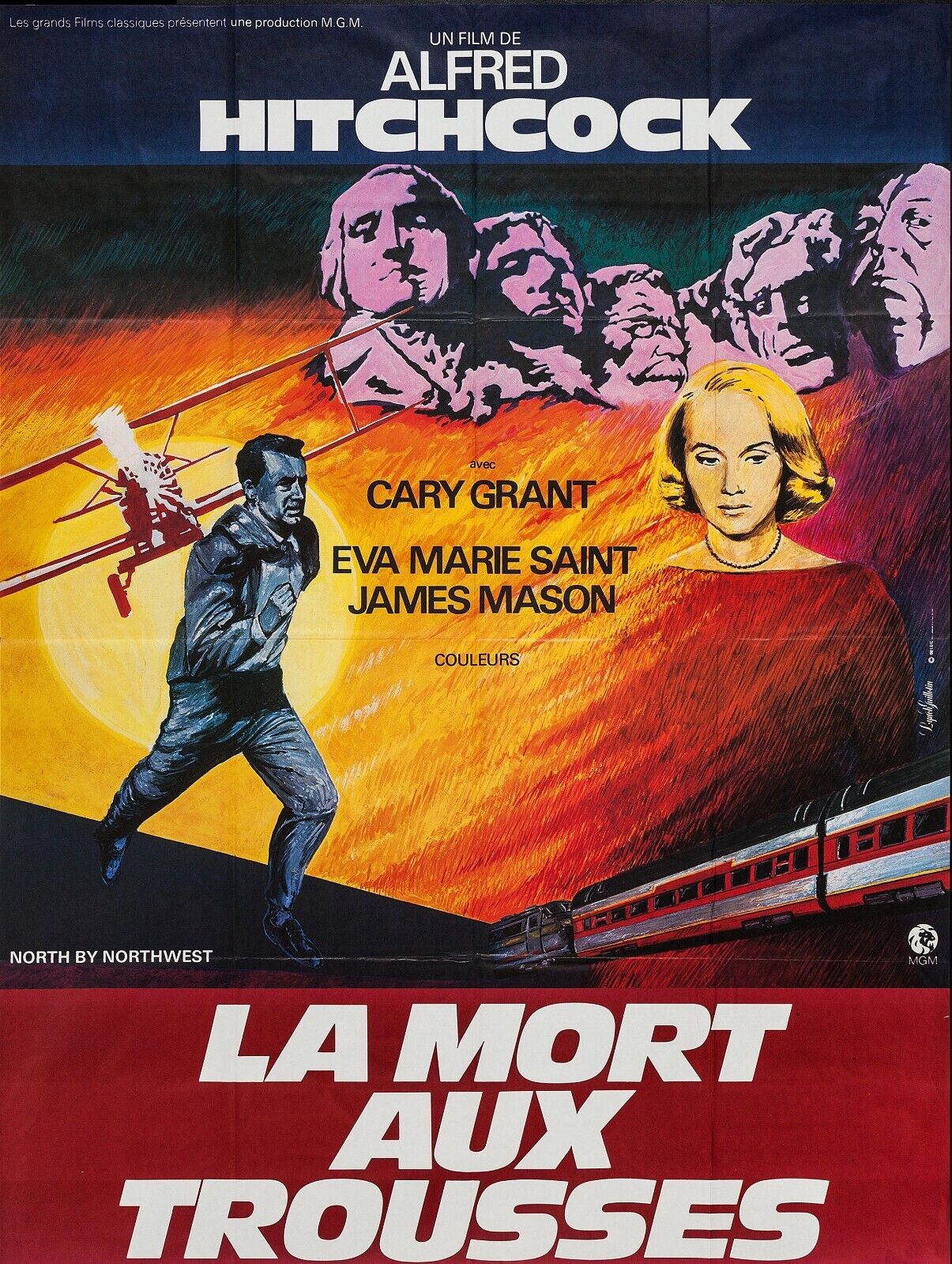 NORTH BY NORTH, CARY GRANT, 1959, REPRO VINTAGE CINEMA POSTER, HQ