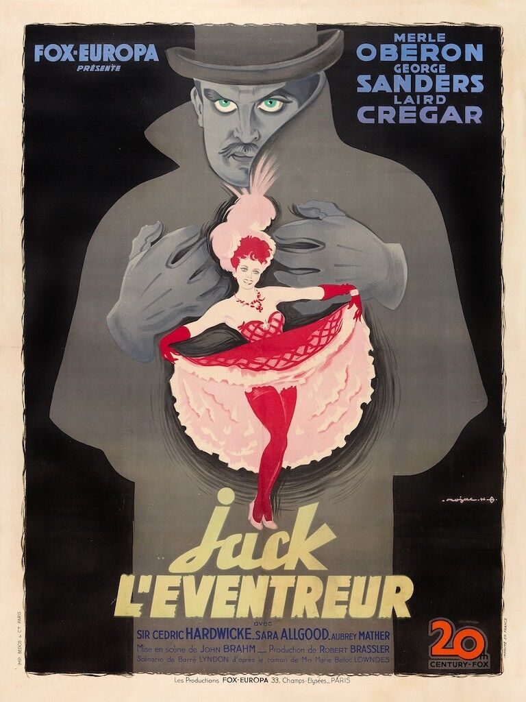 JACK THE RIPPER, MERLE OBERON, 1959, REPRO MOVIE POSTER, VINTAGE, HQ