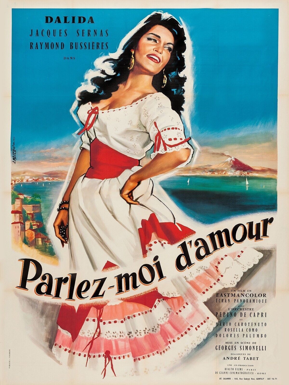 PARLEZ-MOI D'AMOUR, DALIDA, 1975, Repro affiche cinéma VINTAGE, HQ