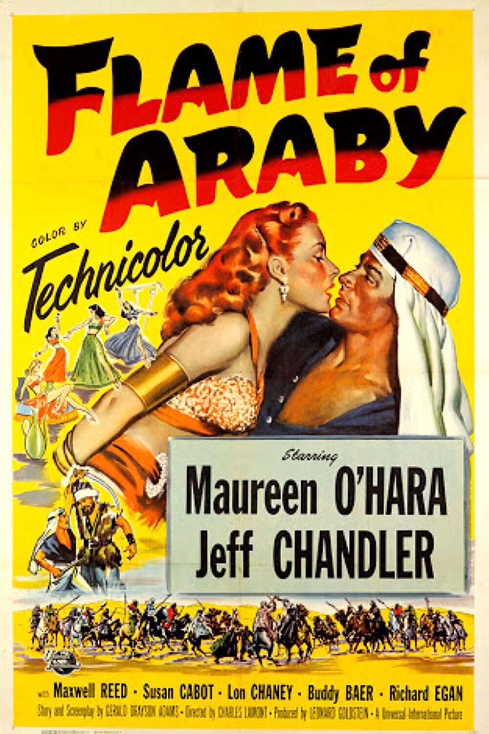 LLAMA DE ARABIA, MAUREEN O'HARA, REPRODUCCIÓN DE CARTEL DE CINE VINTAGE DE ALTA CALIDAD