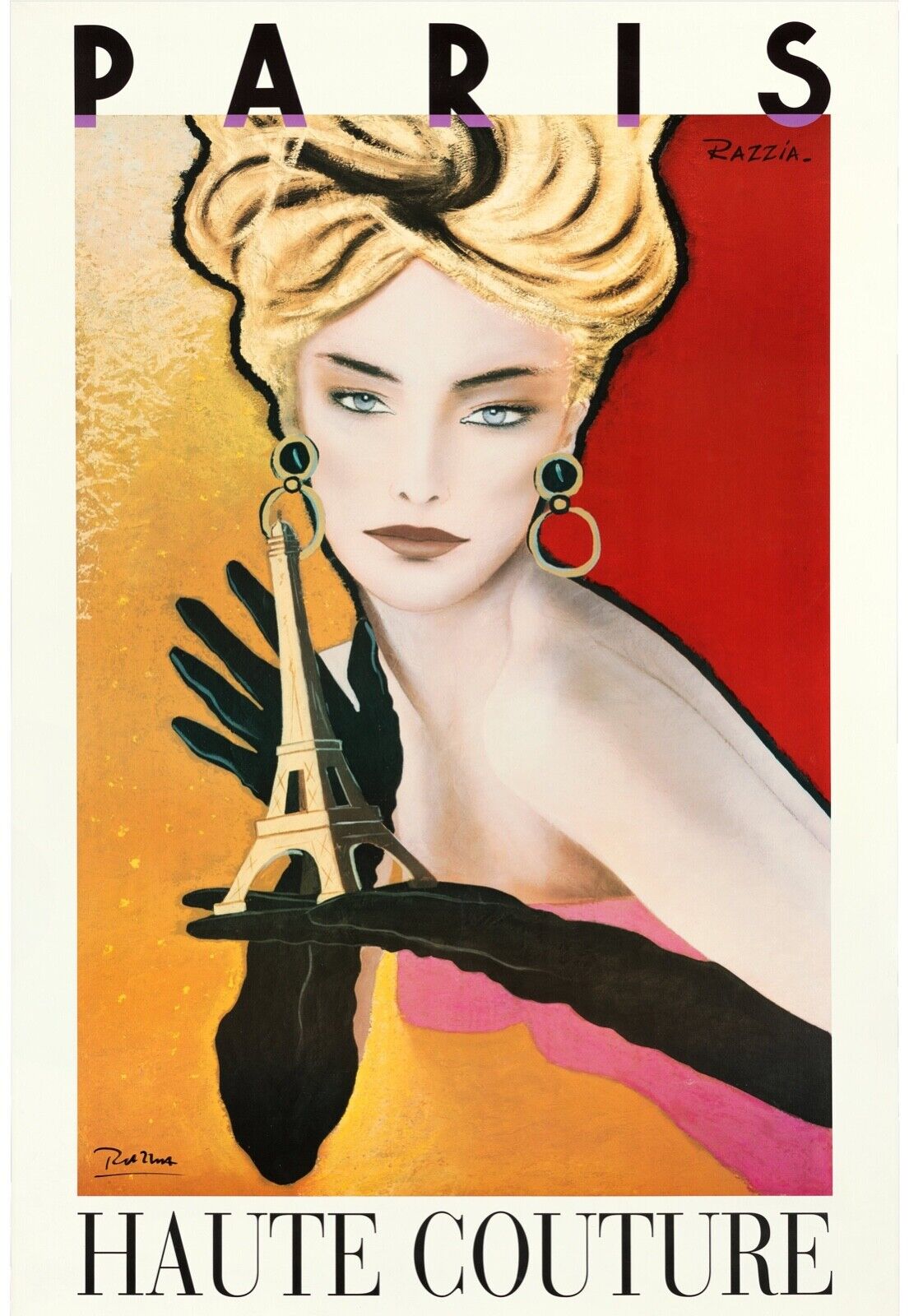 PARIS HAUTE COUTURE, MODE, PARFUM, Repro Affiche Publicitaire, VINTAGE HQ