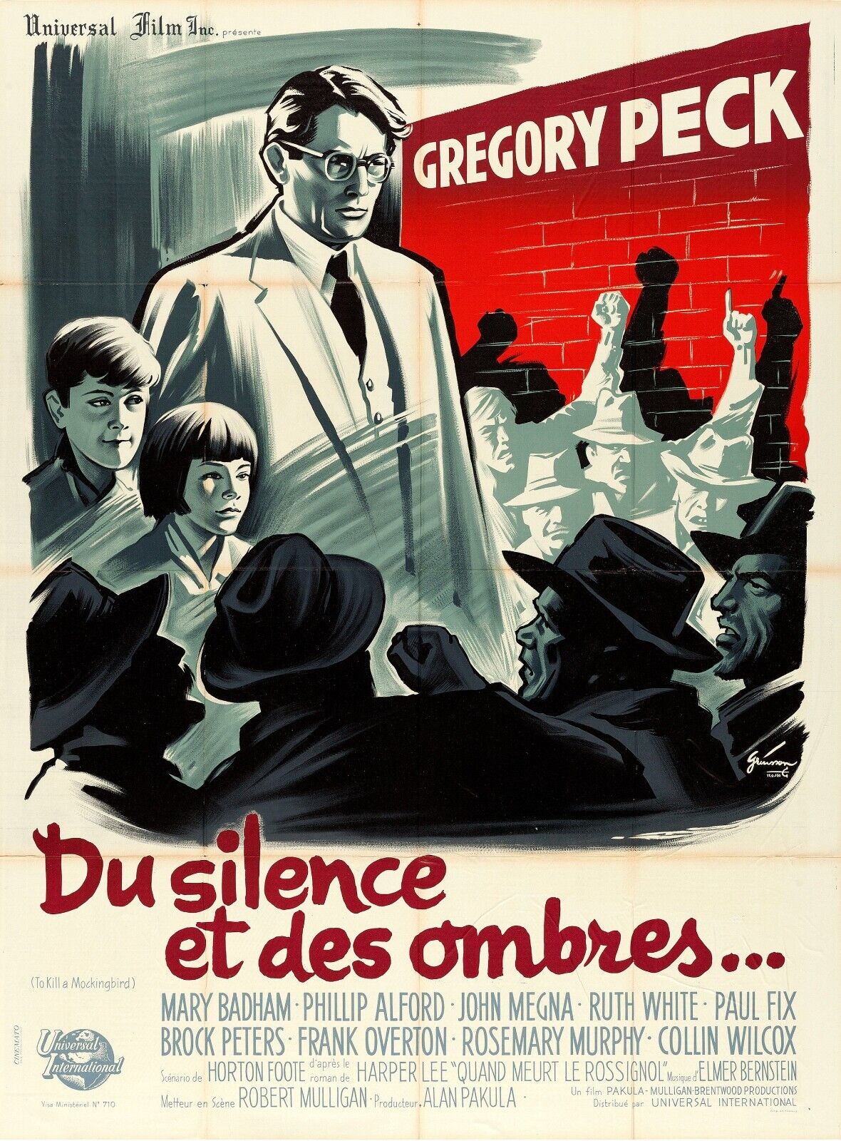 DU SILENCE ET DES OMBRES, GREGORY PECK, REPRO AFFICHE DE CINEMA VINTAGE HQ