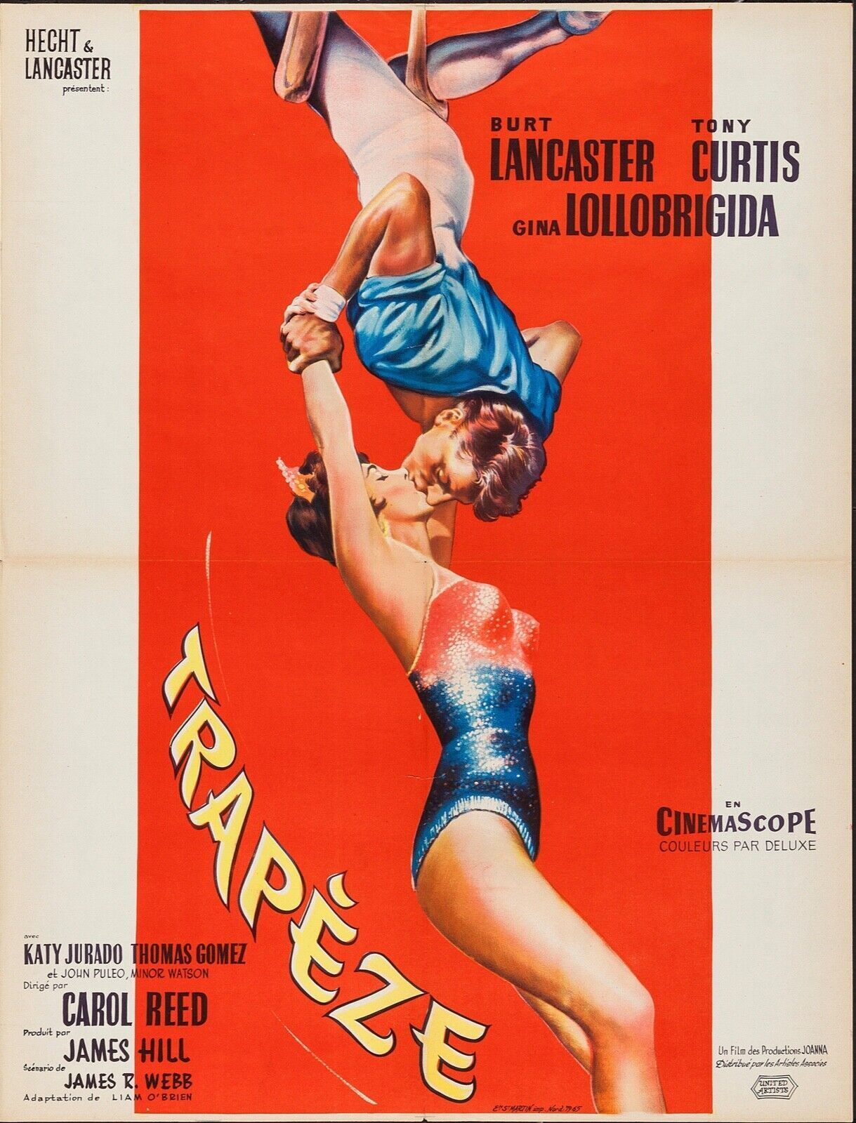 TRAPÈZE, LANCASTER, CURTIS, AFFICHE CINEMA VINTAGE, HQ