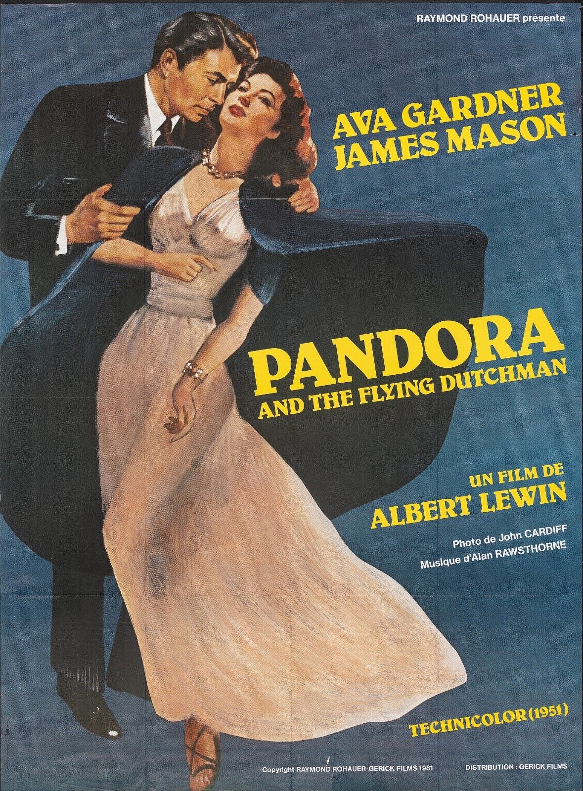 PANDORA, AVA GADNER,JAMES MASON, 1951, REPRO AFFICHE DE CINEMA VINTAGE, HQ