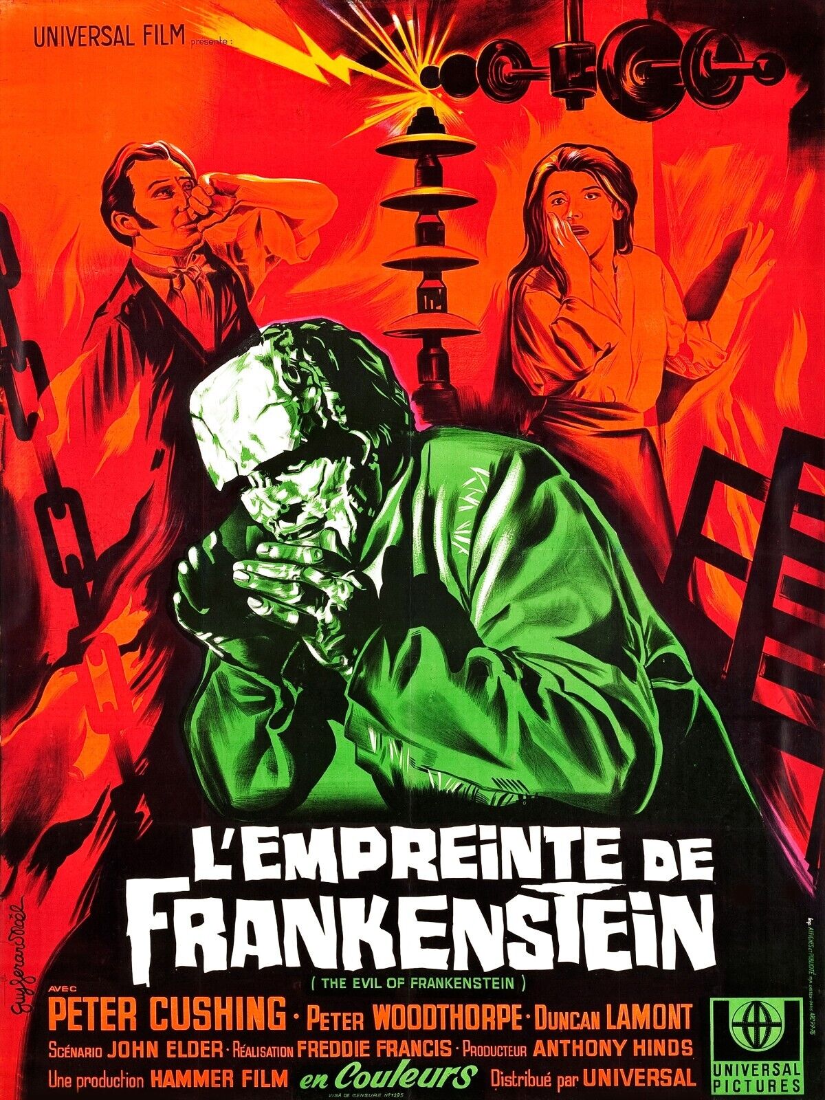 L’EMPREINTE DE FRANKENSTEIN, LON CHANEY JR., 1942, REPRO AFFICHE CINÉMA VINTAGE, HQ
