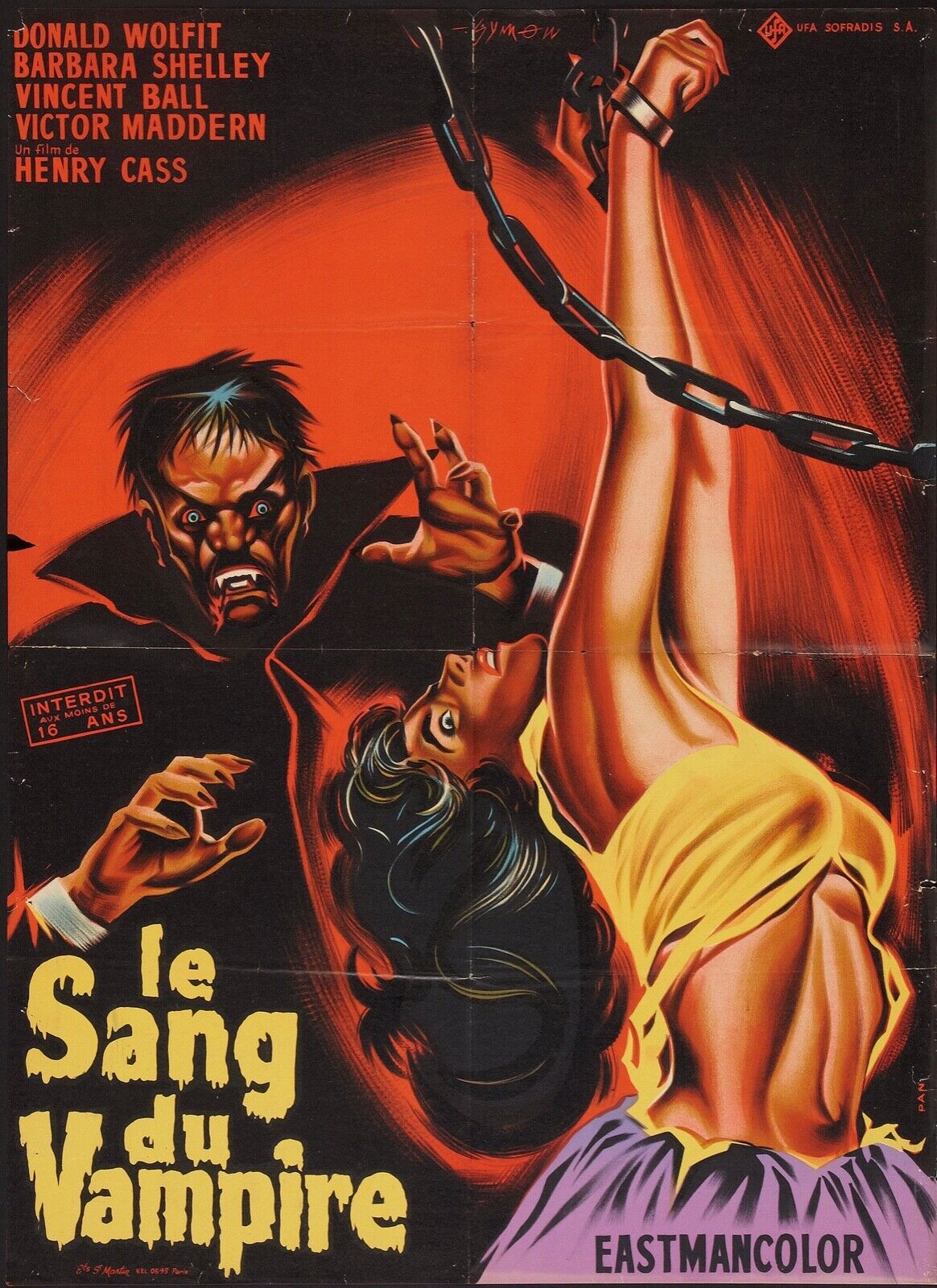 LE SANG DU VAMPIRE, DONALD WOLFIT, 1958, REPRO AFFICHE CINEMA VINTAGE HQ