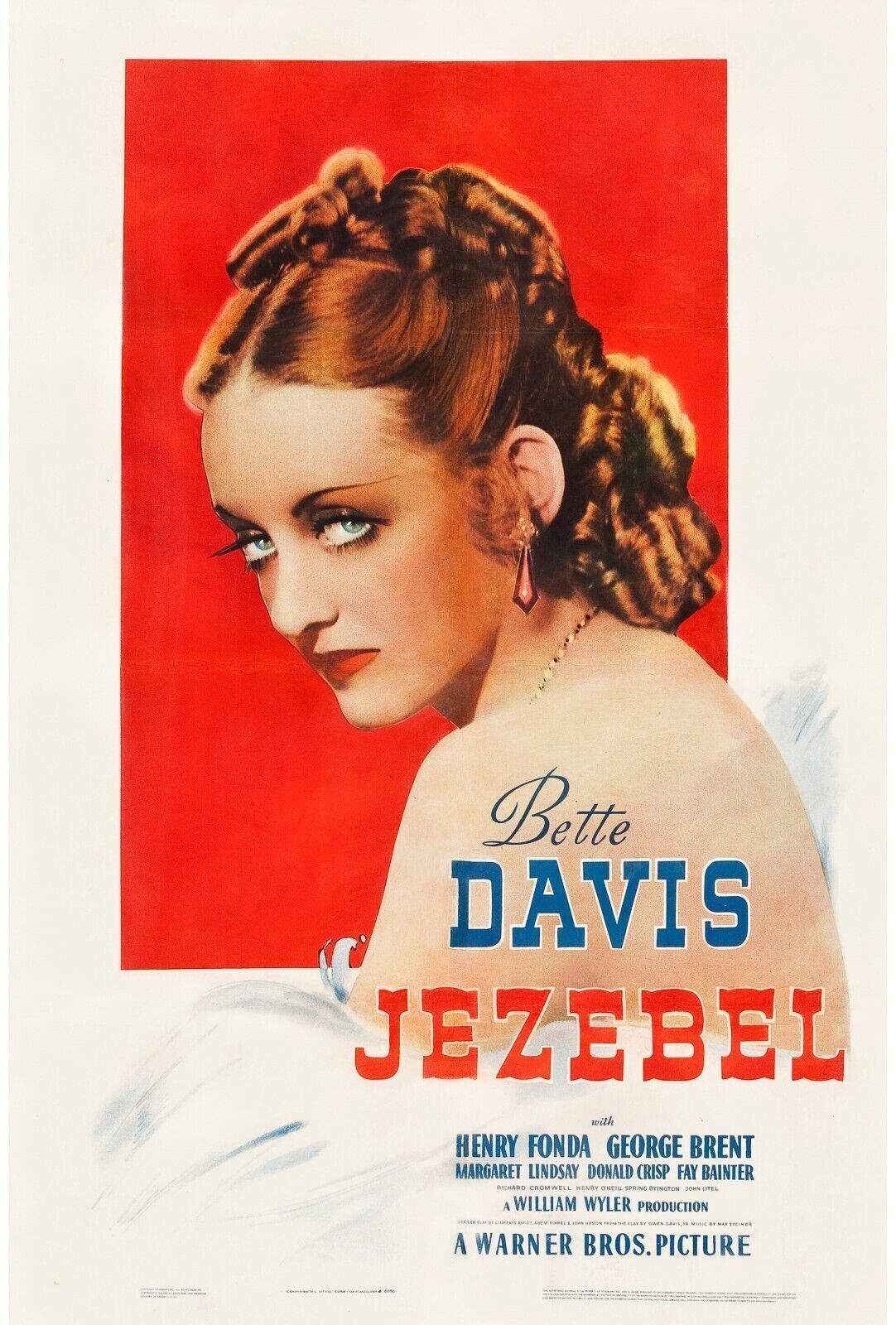 L'INSOUMISE, BETTE DAVIS, 1938 REPRO AFFICHE VINTAGE, HQ