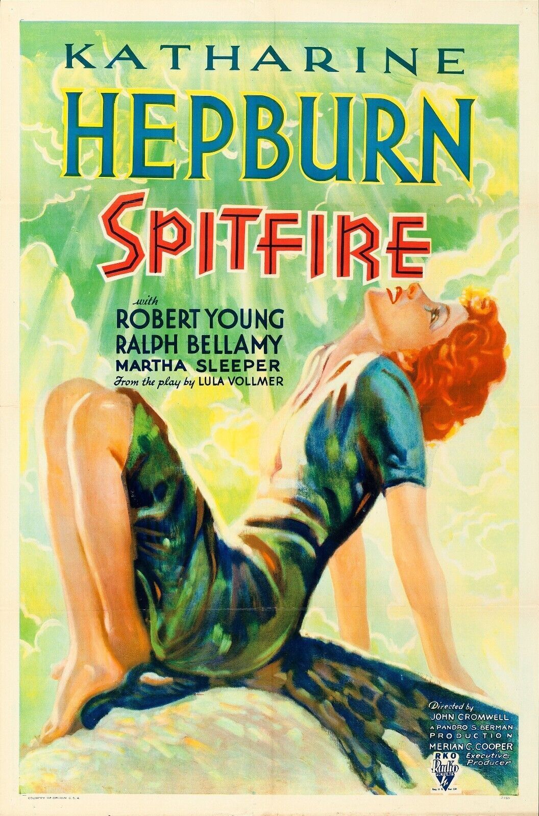SPITFIRE, KATHARINE HEPBURN, 1942, REPRODUCCIÓN DE CARTEL VINTAGE, HQ