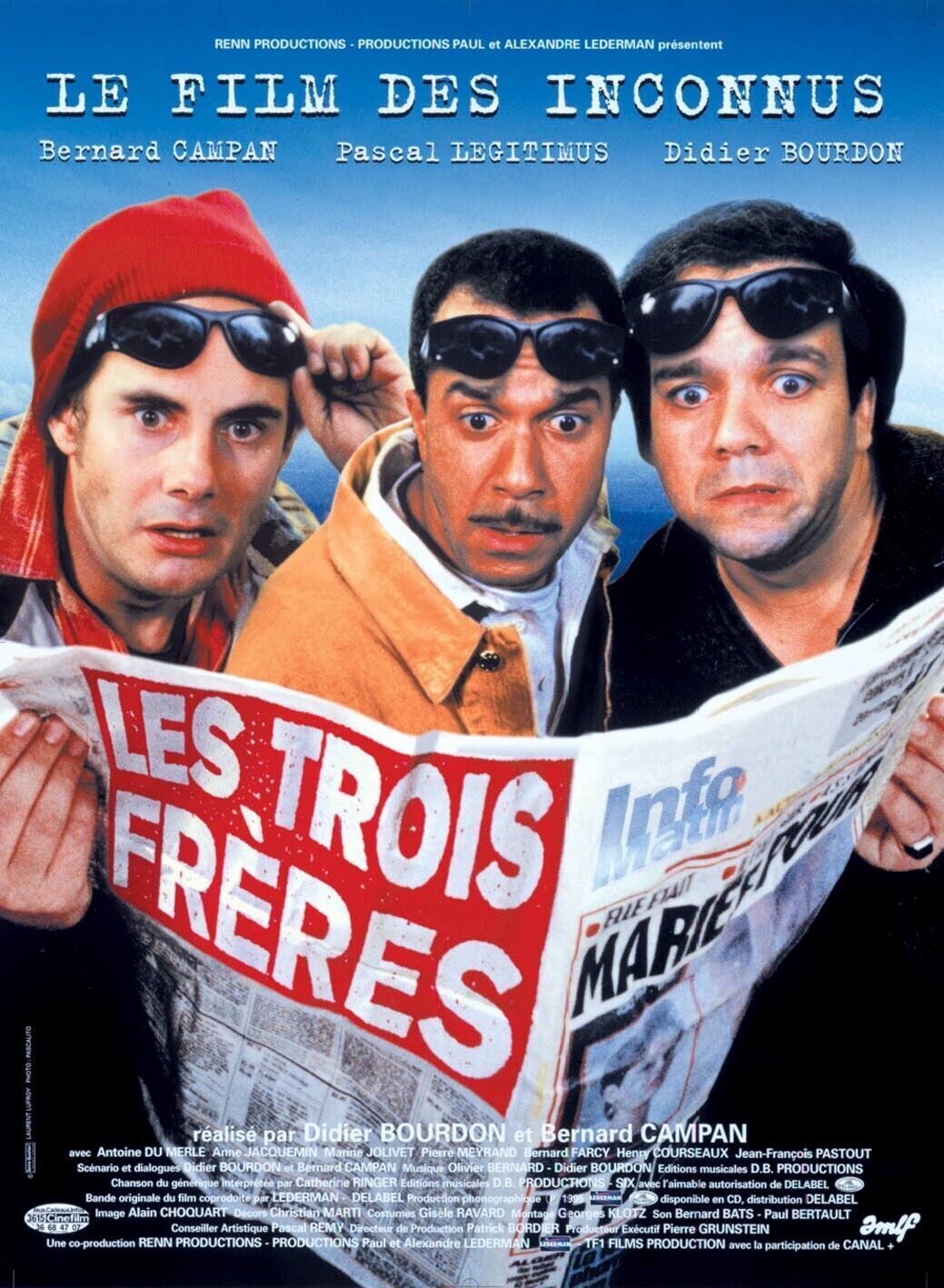 LES TROIS FRERES, DIDIER BOURDON, 1995, Repro affiche cinema, HQ