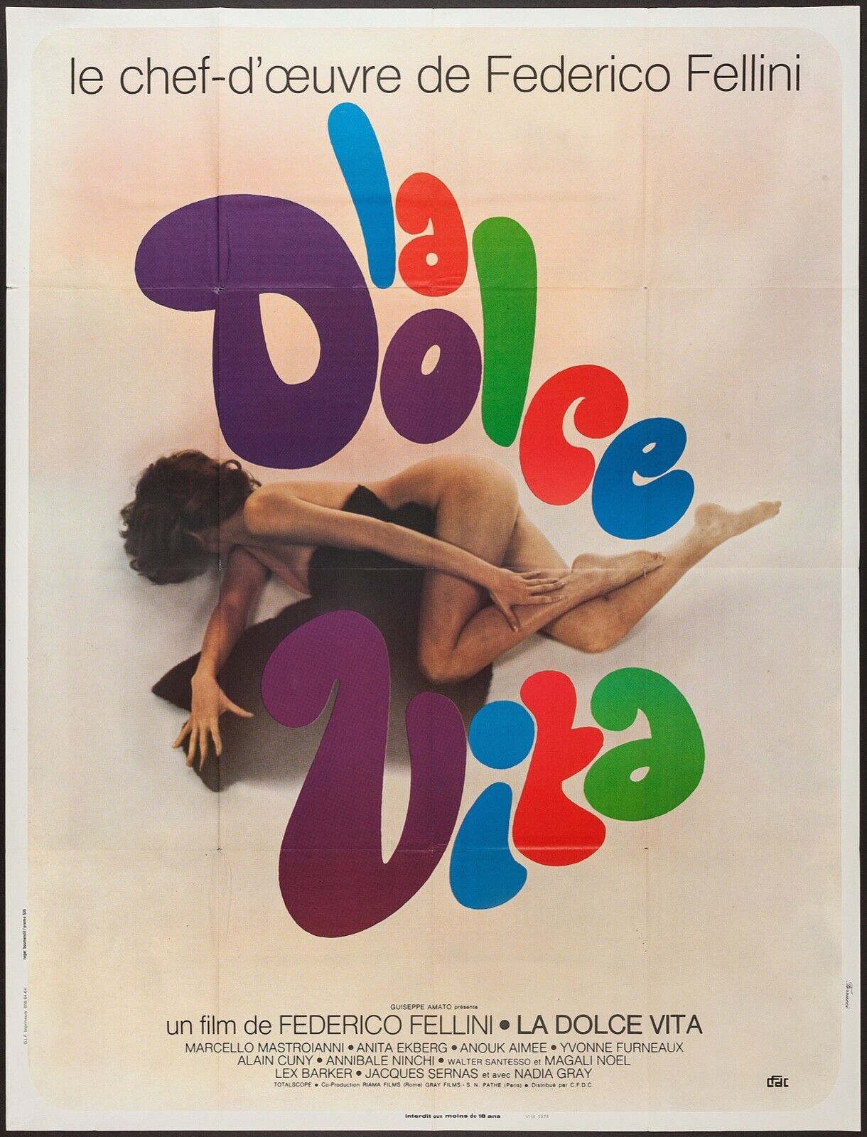 LA DOUCEUR DE VIVRE, LA DOLCE VITA,  FEDERICO FELLINI, 1960, Repro affiche de cinéma, VINTAGE, HQ