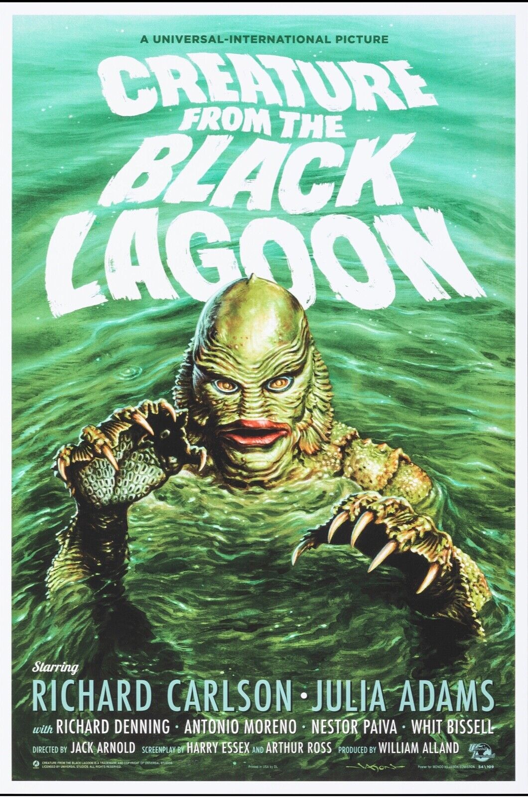CREATURE FROM THE BLACK LAGOON, REPRO AFFICHE DE CINEMA