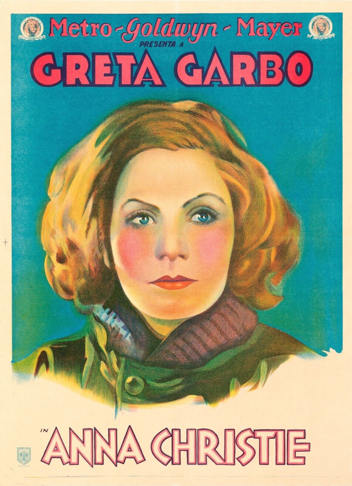 GRETA GARBO, ANNA CHRISTIE, RETRATO, REPRODUCCIÓN DE CARTEL DE CINE VINTAGE DE ALTA CALIDAD