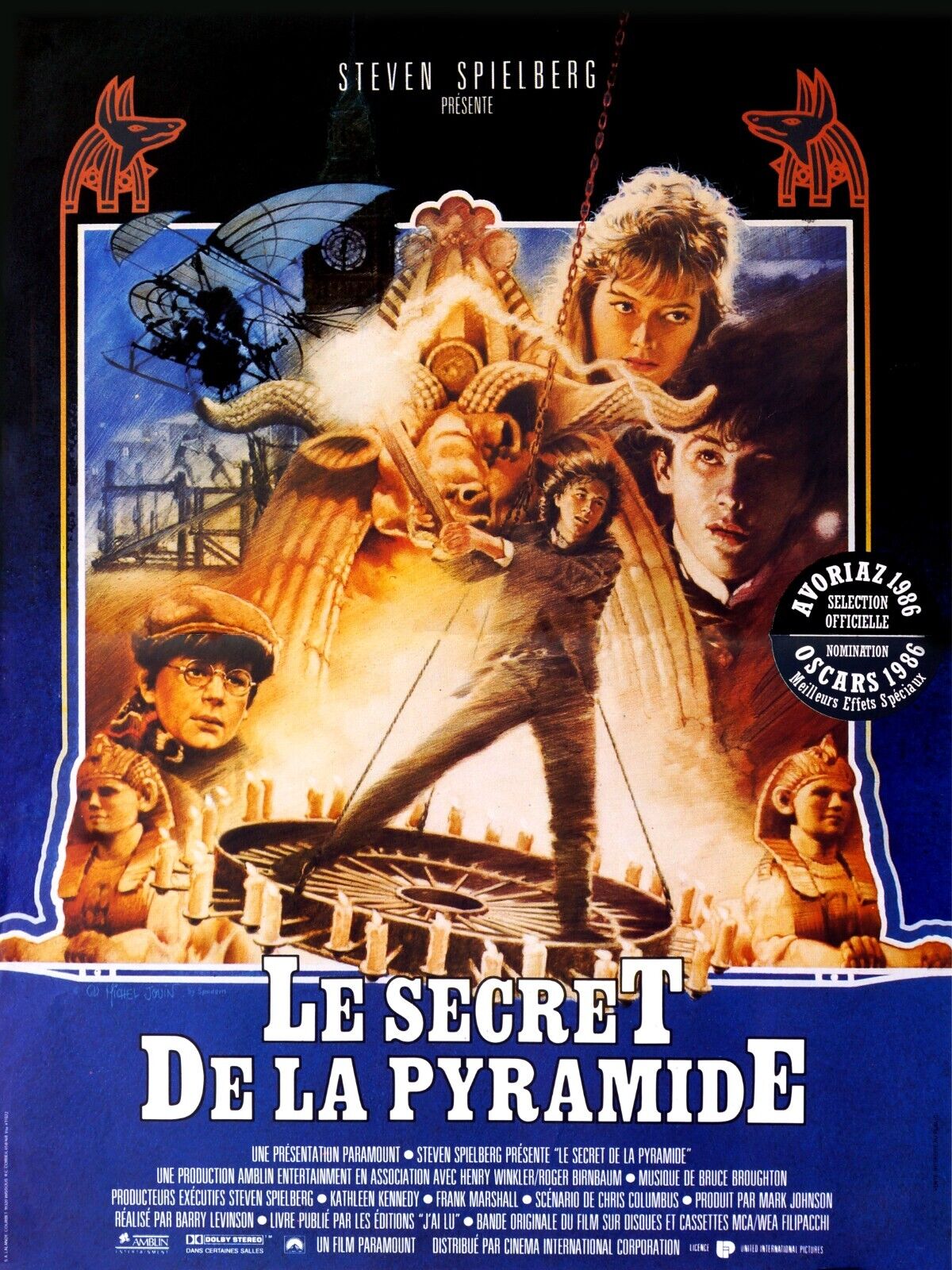 LE SECRET DE LA PYRAMIDE, BARRY LEVINSON, 1985, REPRO AFFICHE CINEMA VINTAGE, HQ
