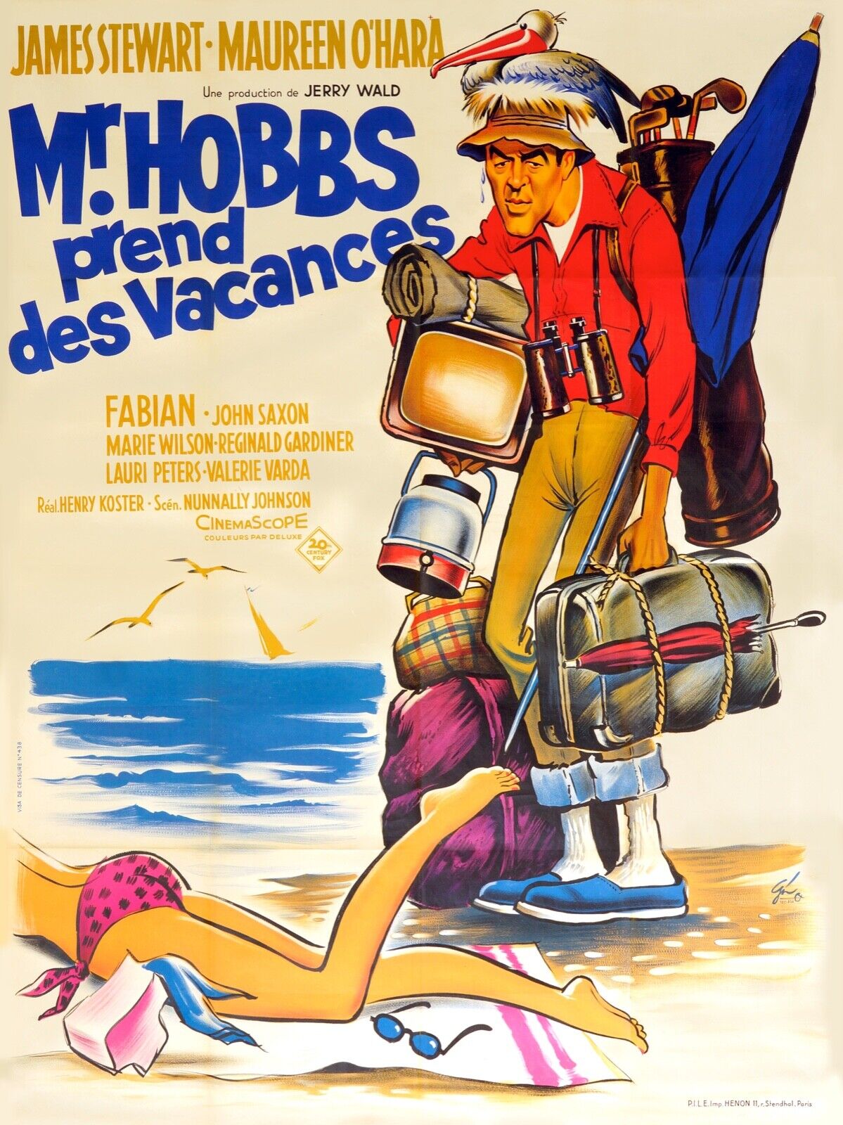 MR. HOBBS TAKES A HOLIDAY, JEAN STEWART, 1962, REPRO VINTAGE CINEMA POSTER, HQ