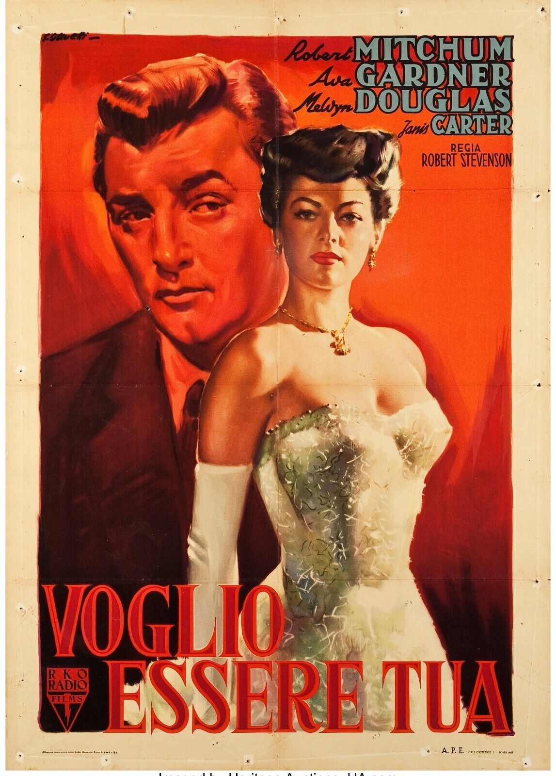 MY DEFENDED PASS, (Voglio Essere Tua) AVA GADNER, 1951 Repro cinema poster HQ