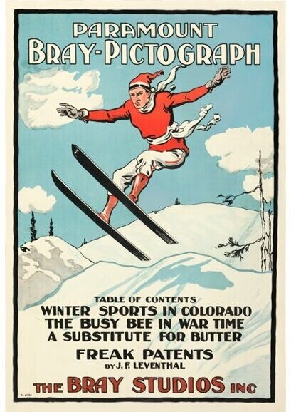 DEPORTES DE INVIERNO EN COLORADO, ESQUÍ, 1917, reproducción de póster deportivo
