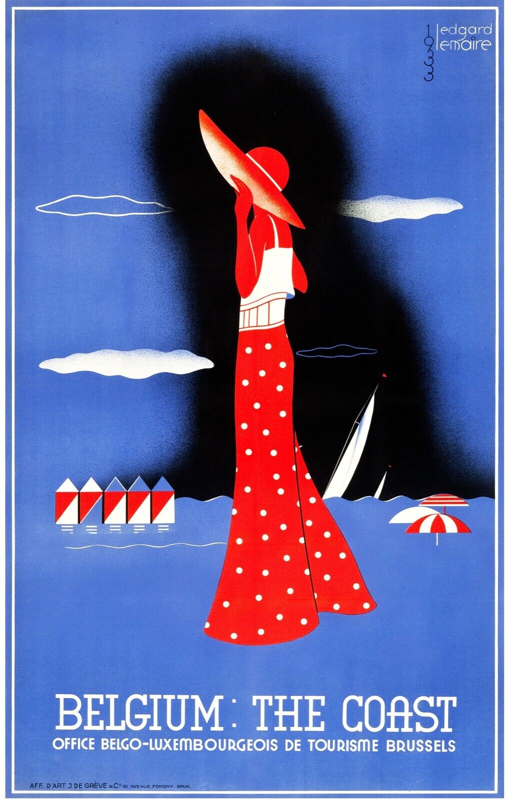 ADVERTISING POSTER, BELGIUM LUXEMBOURG, FASHION, REPRO POSTER, VINTAGE, HQ