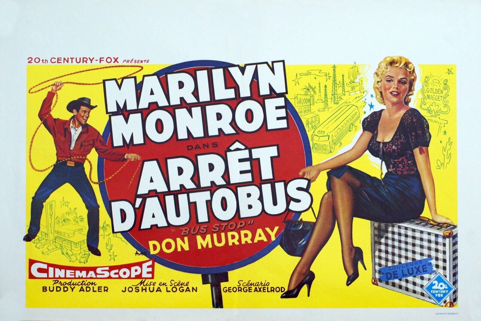 ARRÊT D’AUTOBUS, MARILYN MONROE, 1956, REPRO MOVIE POSTER, VINTAGE, HQ