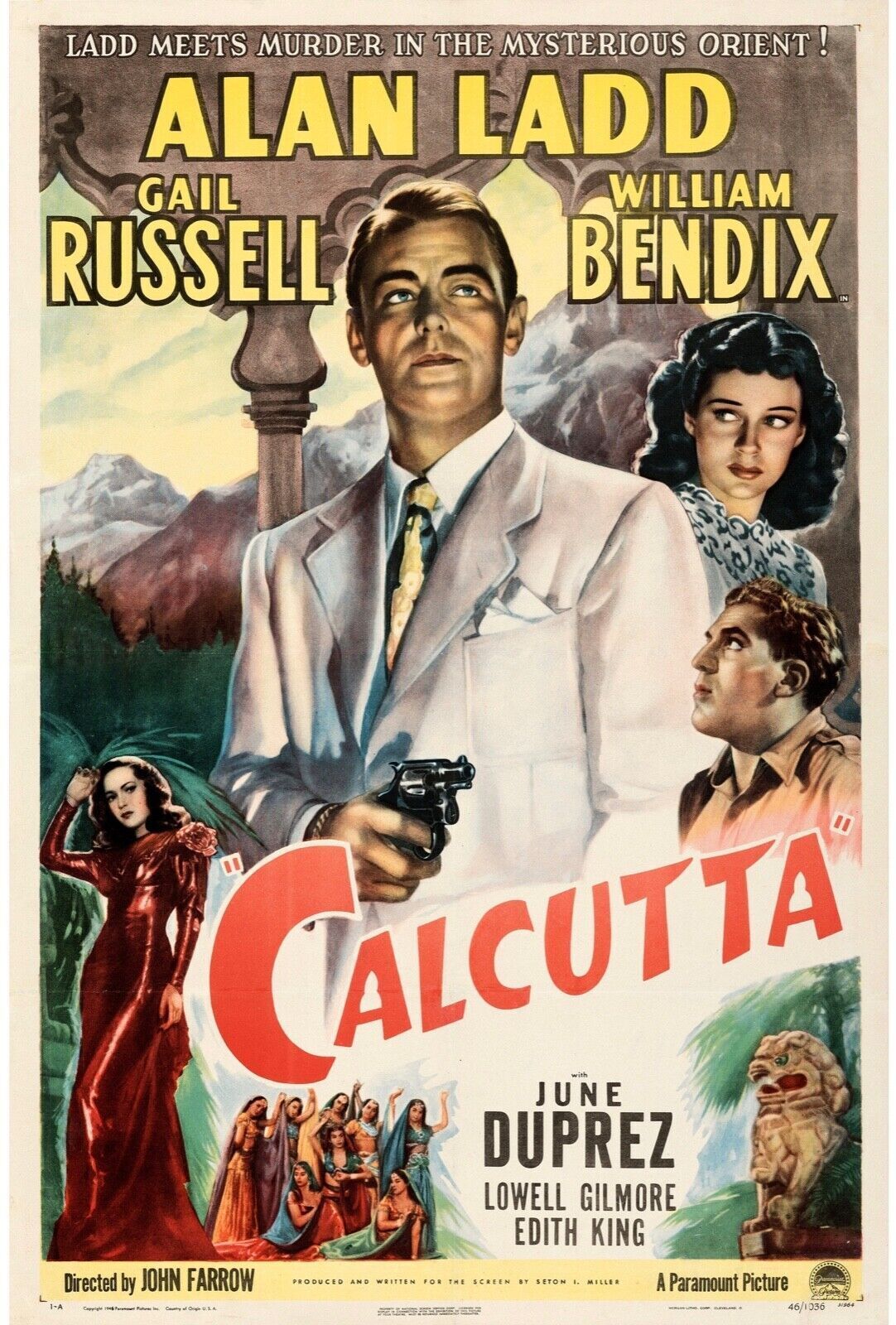 CALCUTTA, ALAN LADD, REPRO AFFICHE CINEMA VINTAGE