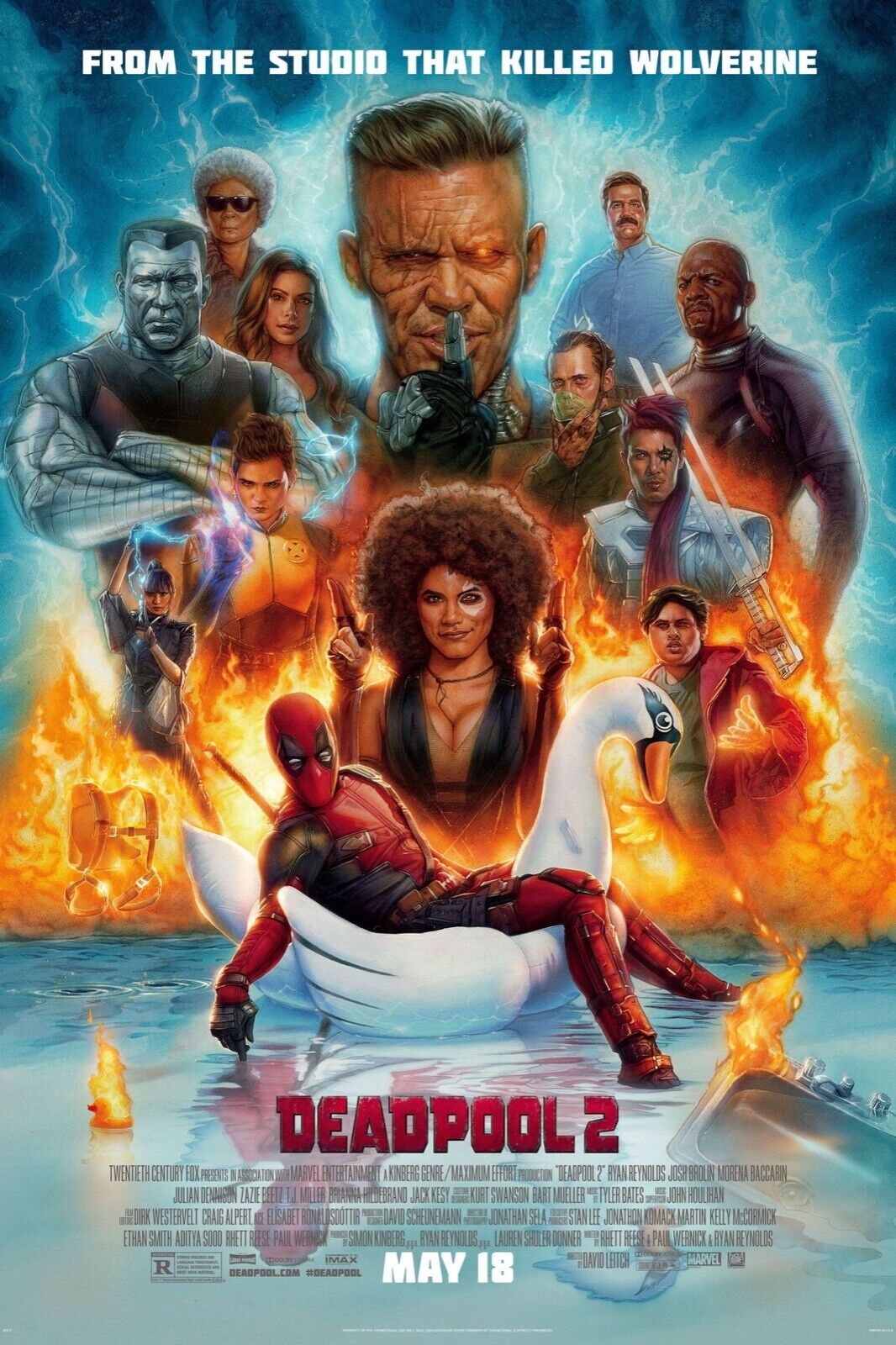 DEADPOOL 2 - REPRODUCCIÓN DE PÓSTER Y LIENZO DE CINE VINTAGE