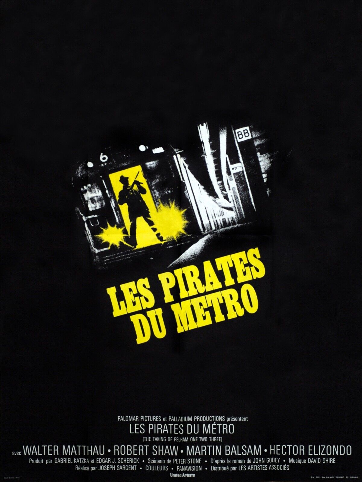 LES PIRATES DU MÉTRO, ROBERT SHAW, 1974, Repro affiche cinéma VINTAGE, HQ