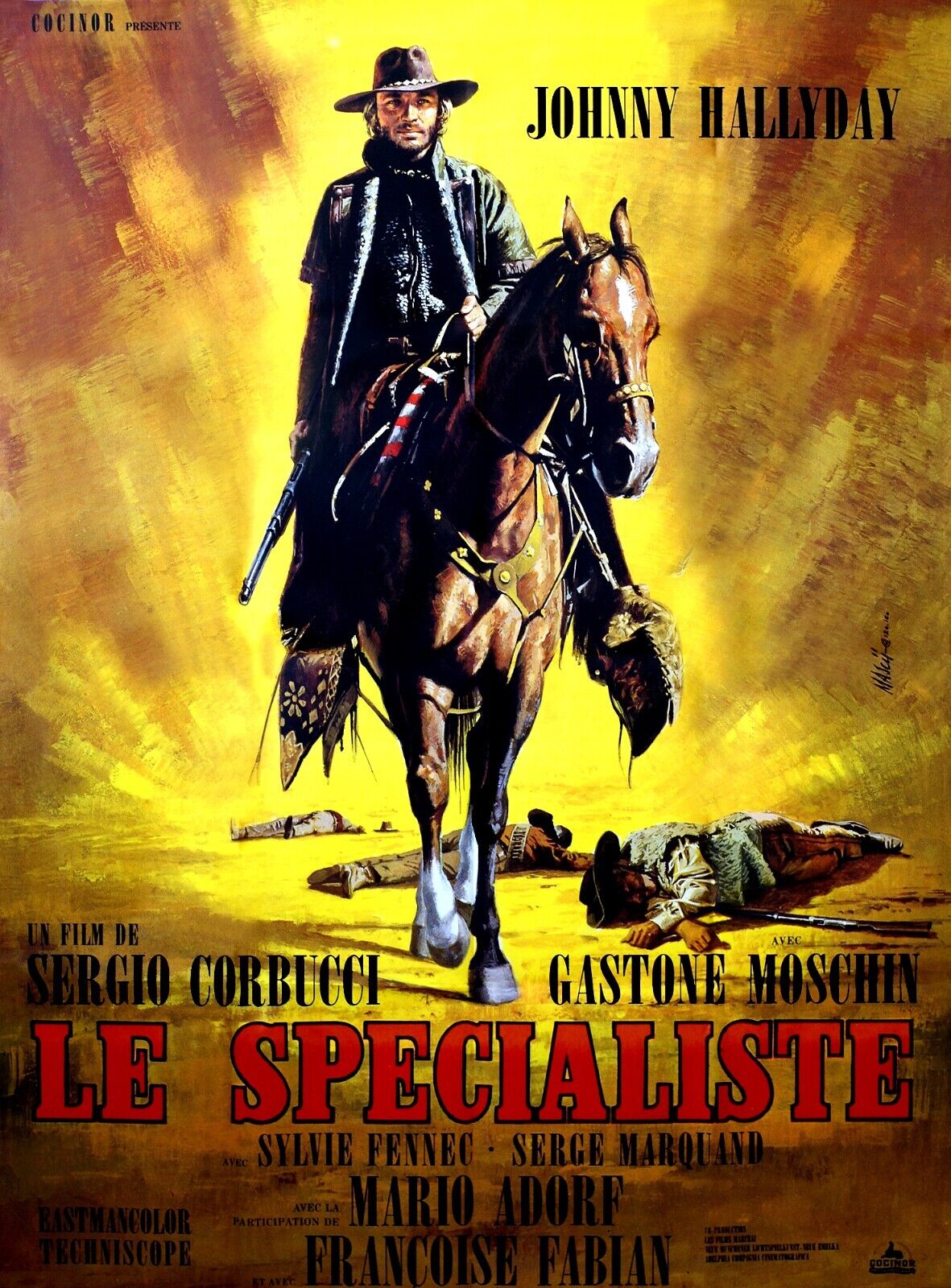 LE SPÉCIALISTE, JOHNNY HALLYDAY, 1969, REPRO AFFICHE CINÉMA VINTAGE, HQ