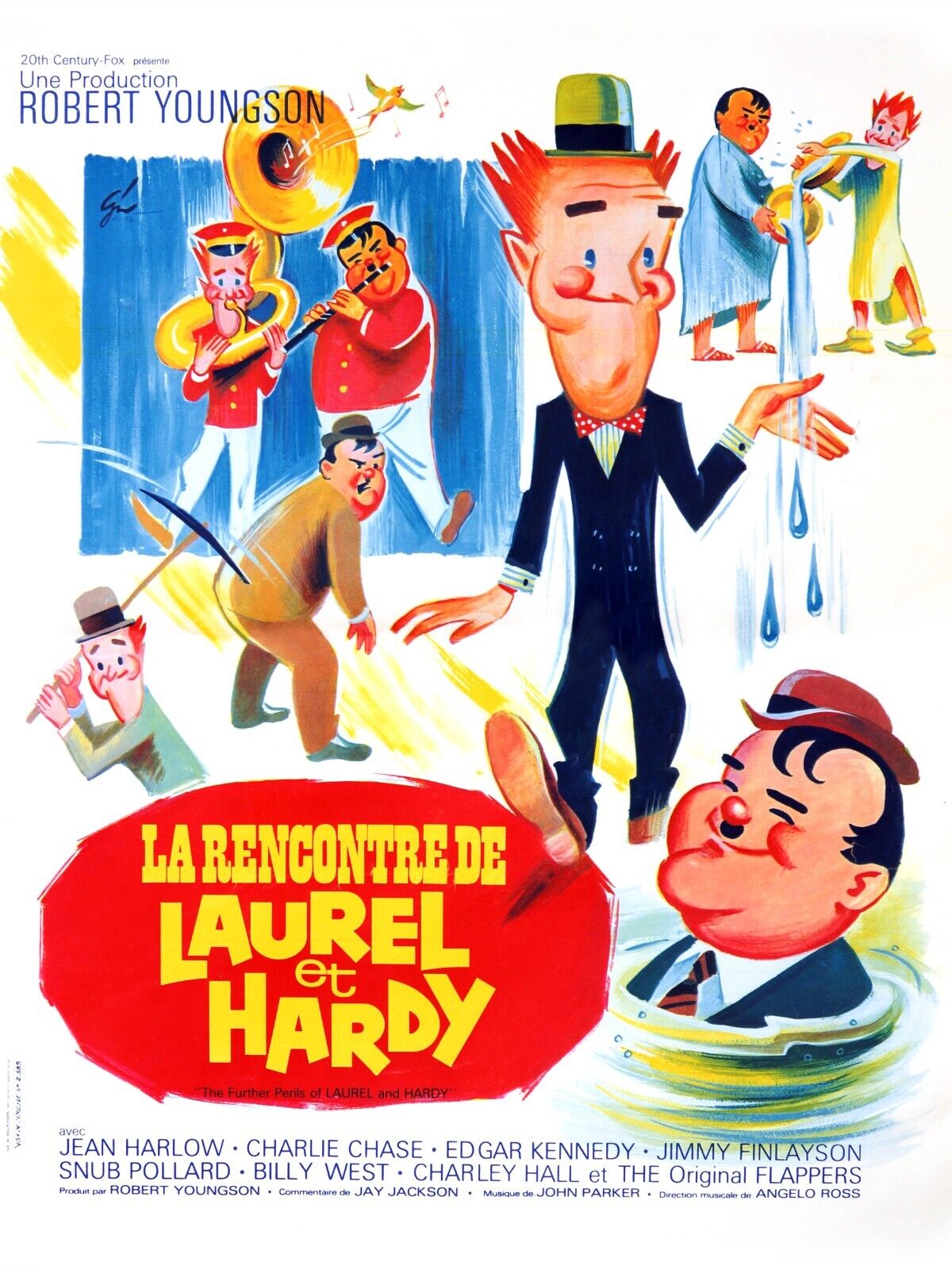 THE MEETING OF LAUREL AND HARDY, JAY JACKSON, 1965, Repro cinema poster, VINTAGE, HQ