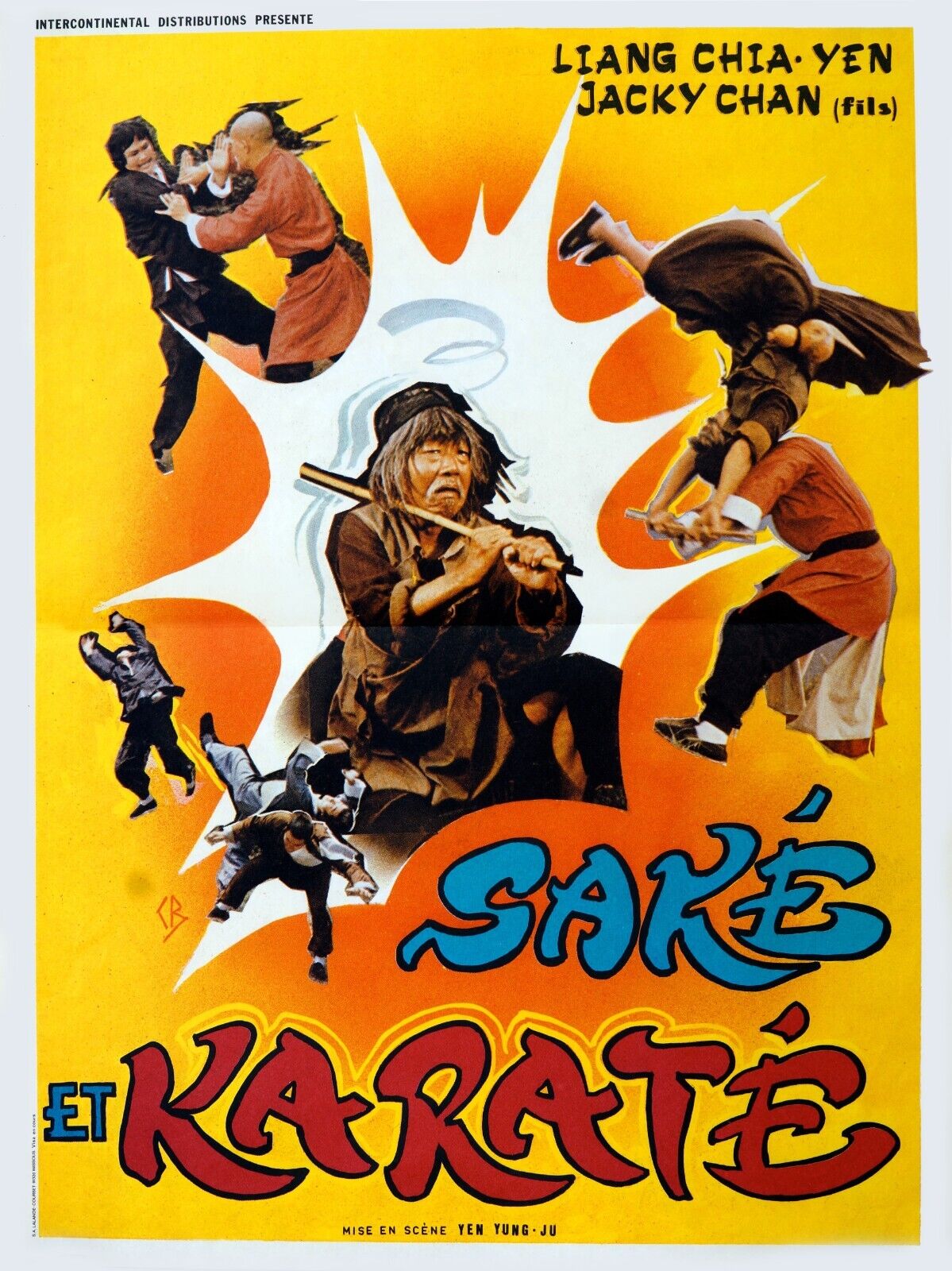SAKÉ ET KARATE, WONG YU, 1978,  REPRO AFFICHE CINEMA VINTAGE, HQ